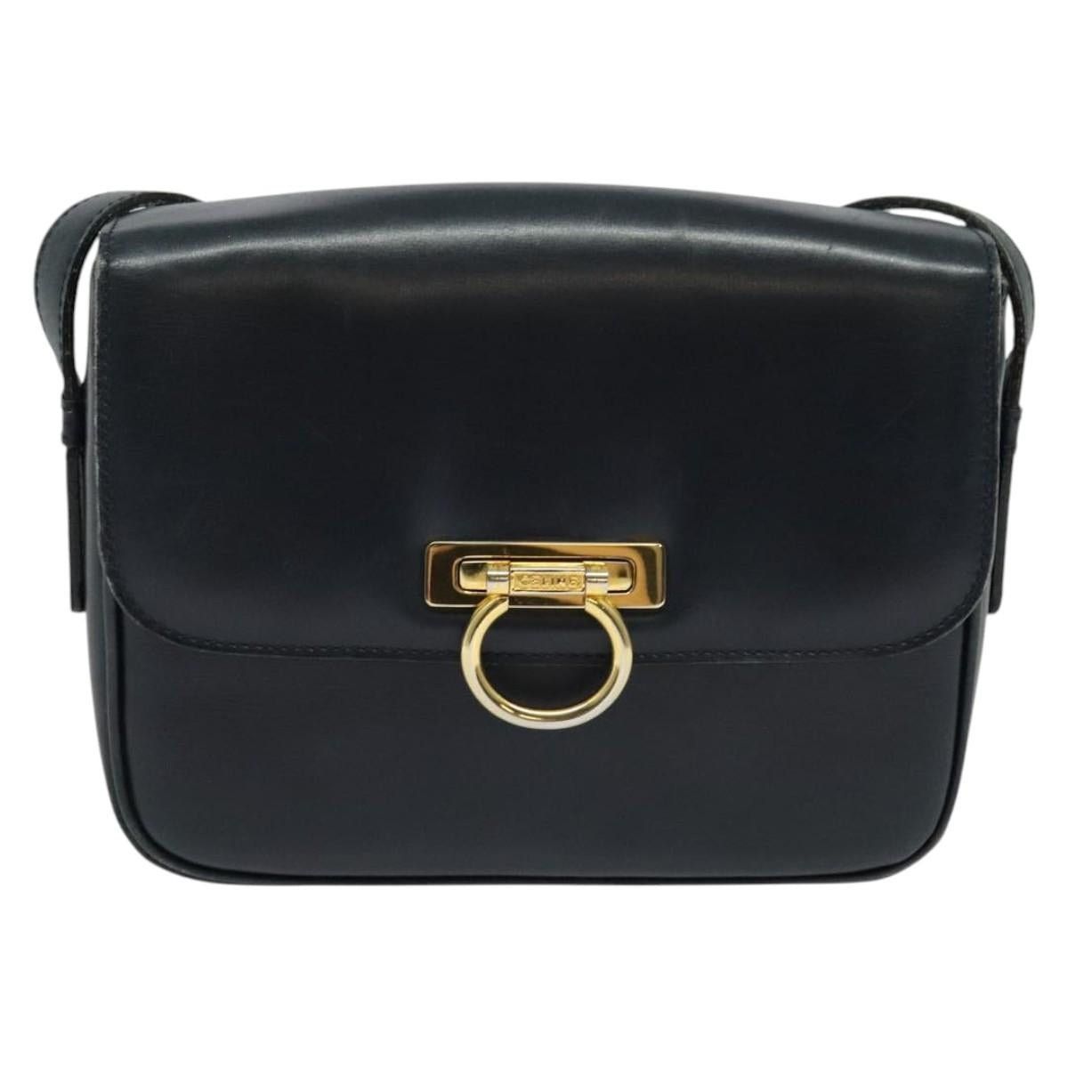 Celine CELINE Shoulder Bag Leather Navy Gold Size ONE SIZE - 2 Thumbnail