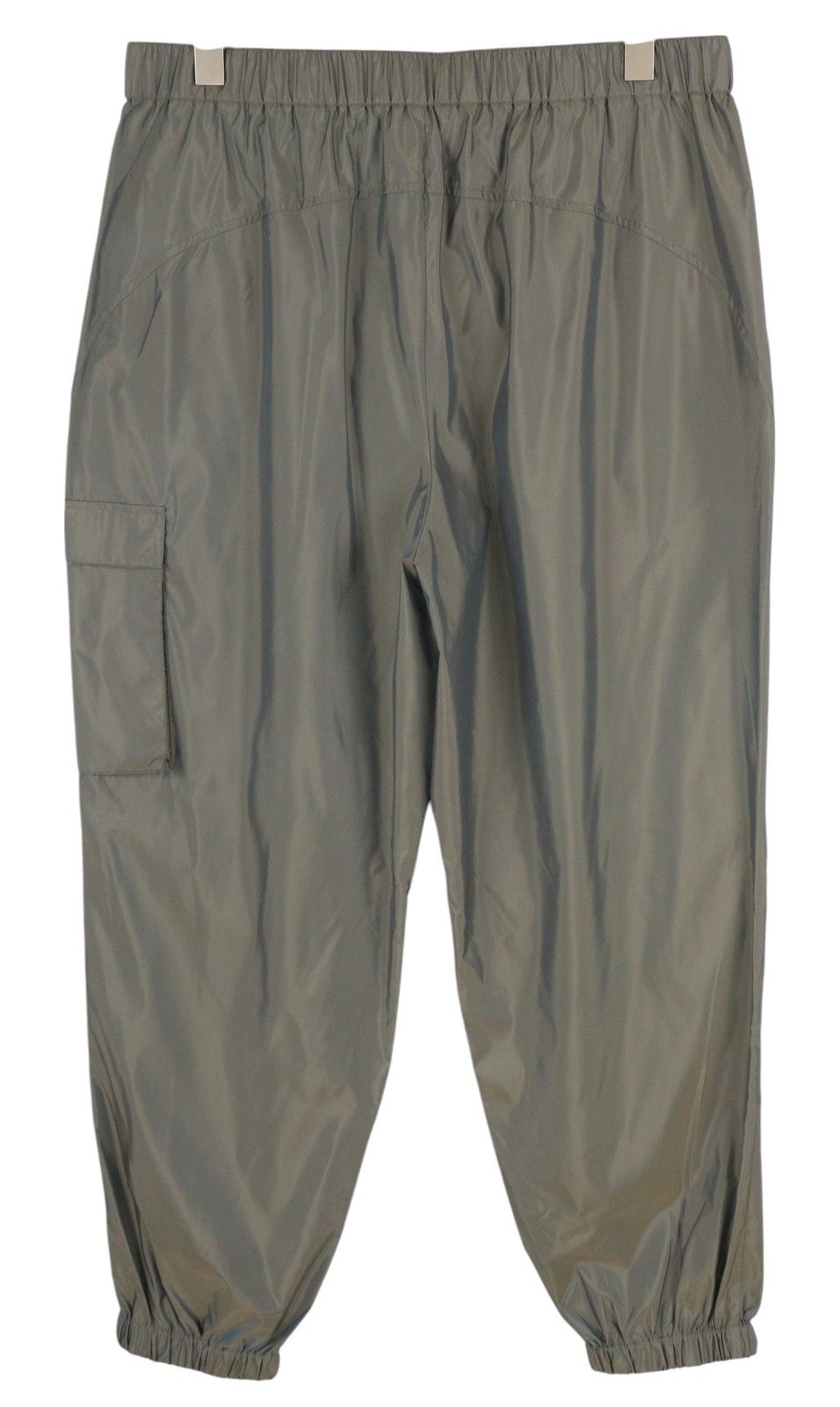 Calvin Klein XL Grey Elastic Waist Shiny Track Zip Cargo Trousers 85167 Size US 36 / EU 52 - 2 Thumbnail