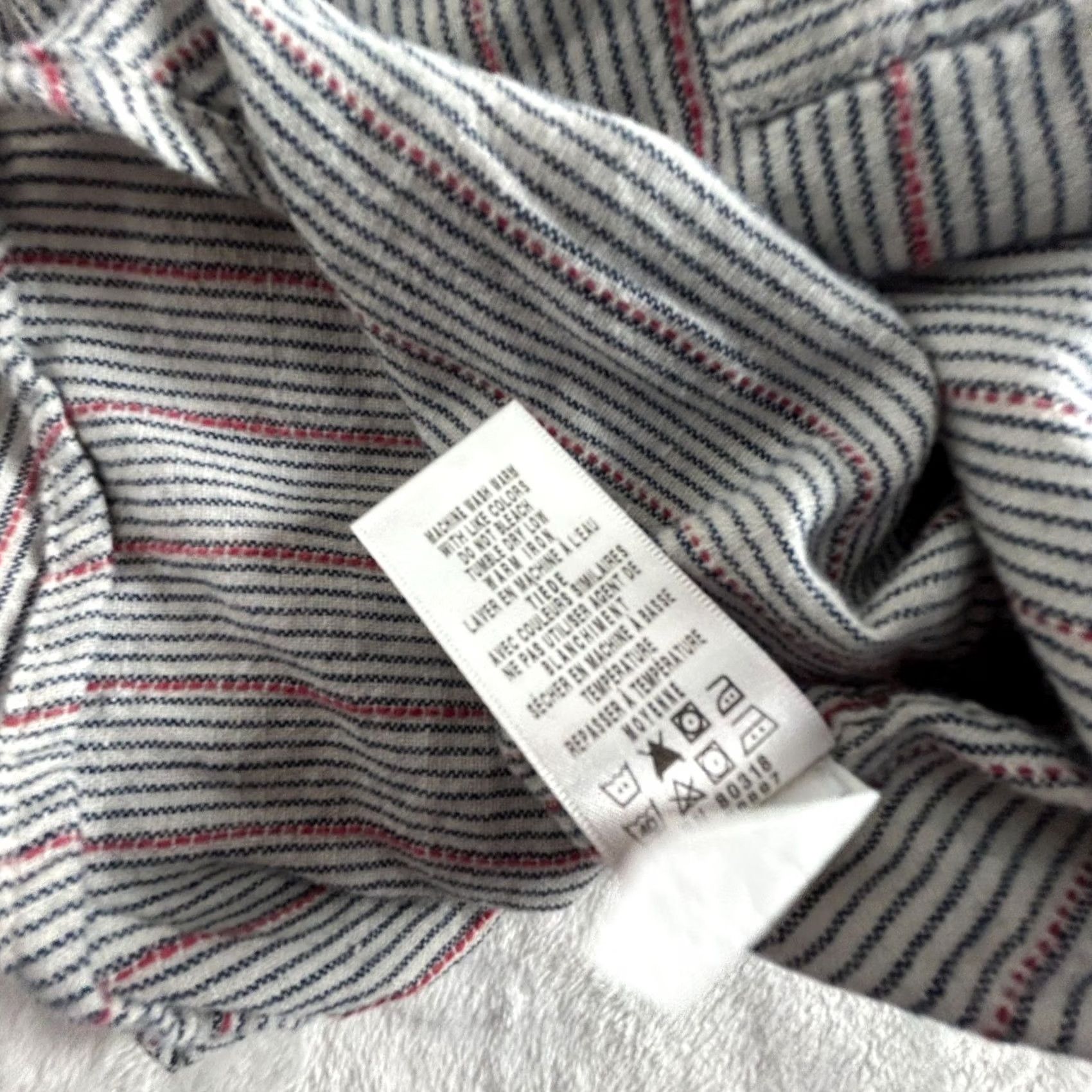 Lucky Brand Lucky Brand Womens Hooded Striped Pullover Cotton Top Medium Size M / US 6-8 / IT 42-44 - 5 Thumbnail