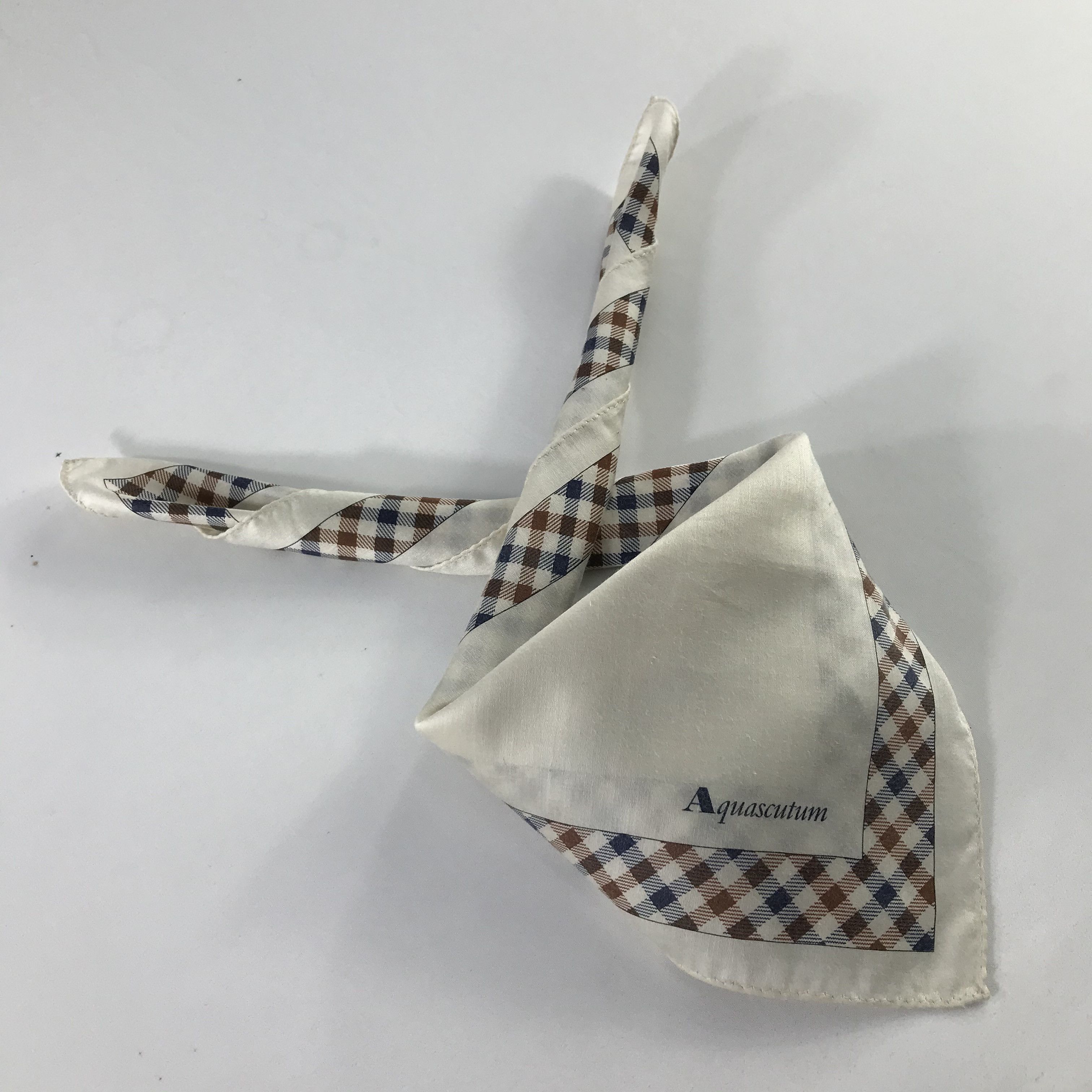 Aquascutum × Vintage Aquascutum Bandana / Handkerchief / Neckerchief - S1163 Size ONE SIZE - 4 Thumbnail