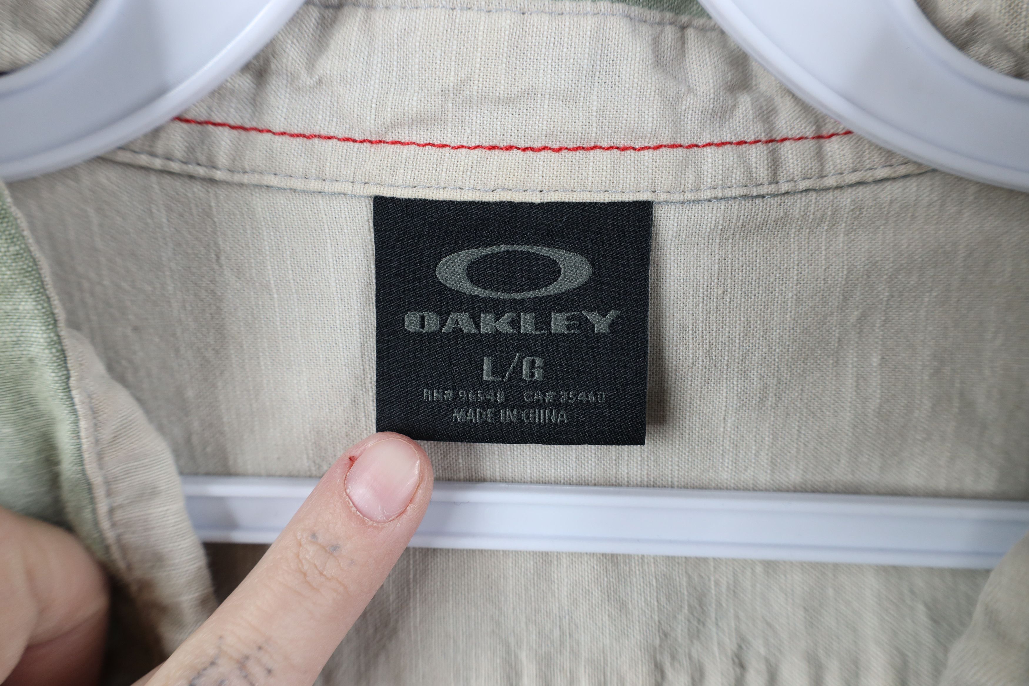 Oakley Vintage Oakley O Logo Chambray Collared Button Shirt Green Size US L / EU 52-54 / 3 - 8 Thumbnail
