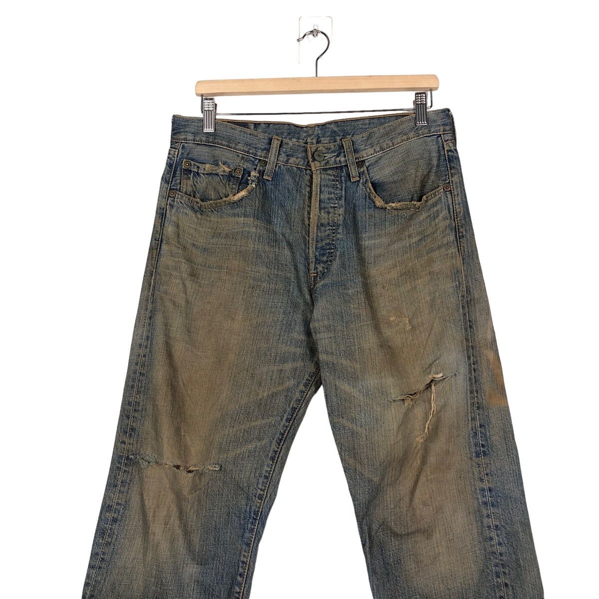 Levi's 🔥Vintage Distressed Denim Rusty Design Levi’s 501 Size US 32 / EU 48 - 4 Thumbnail