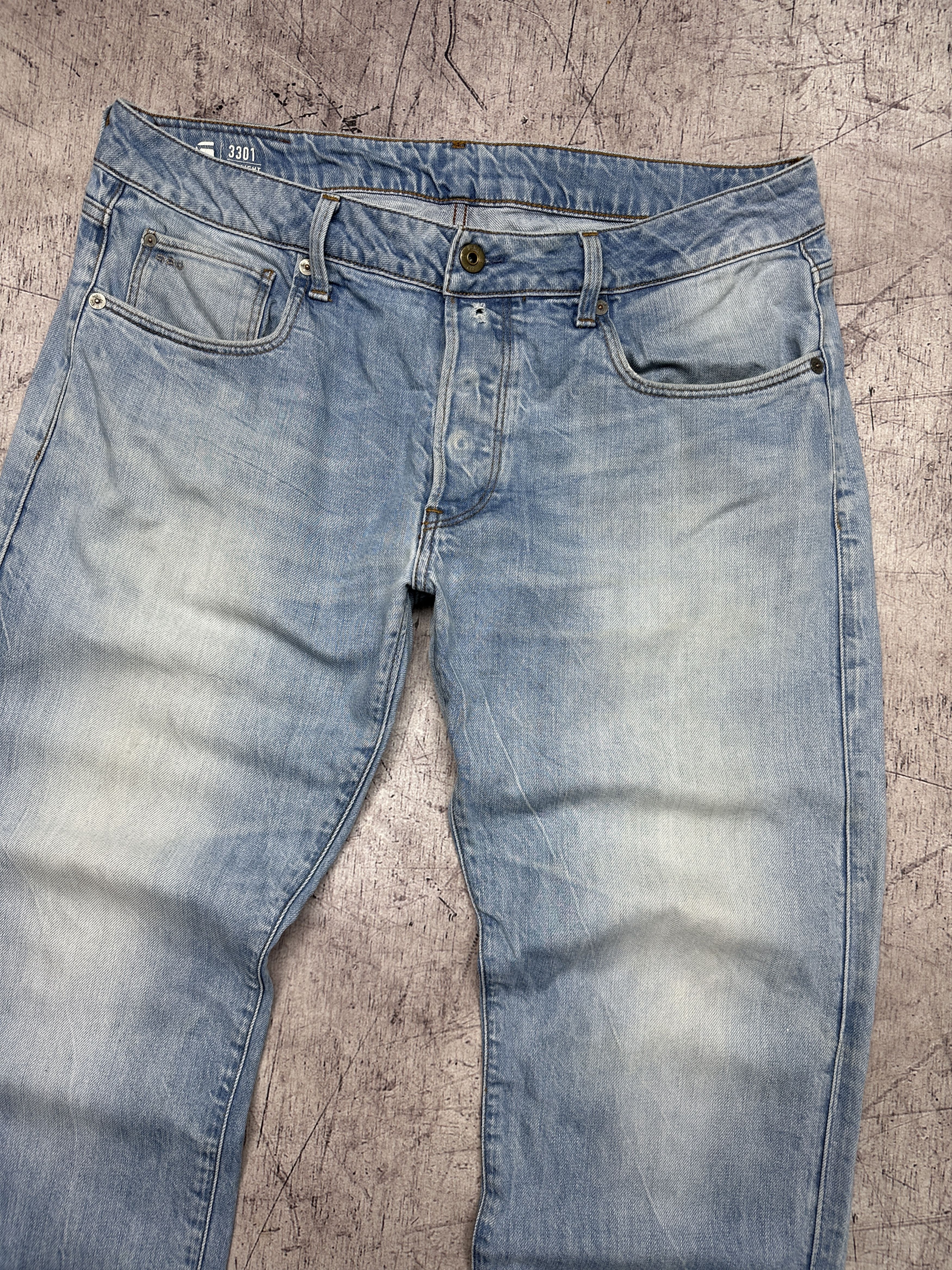 G-Star G Star Denim Mens 3301 Straight Denim Pants Jeans Size US 34 / EU 50 - 2 Thumbnail