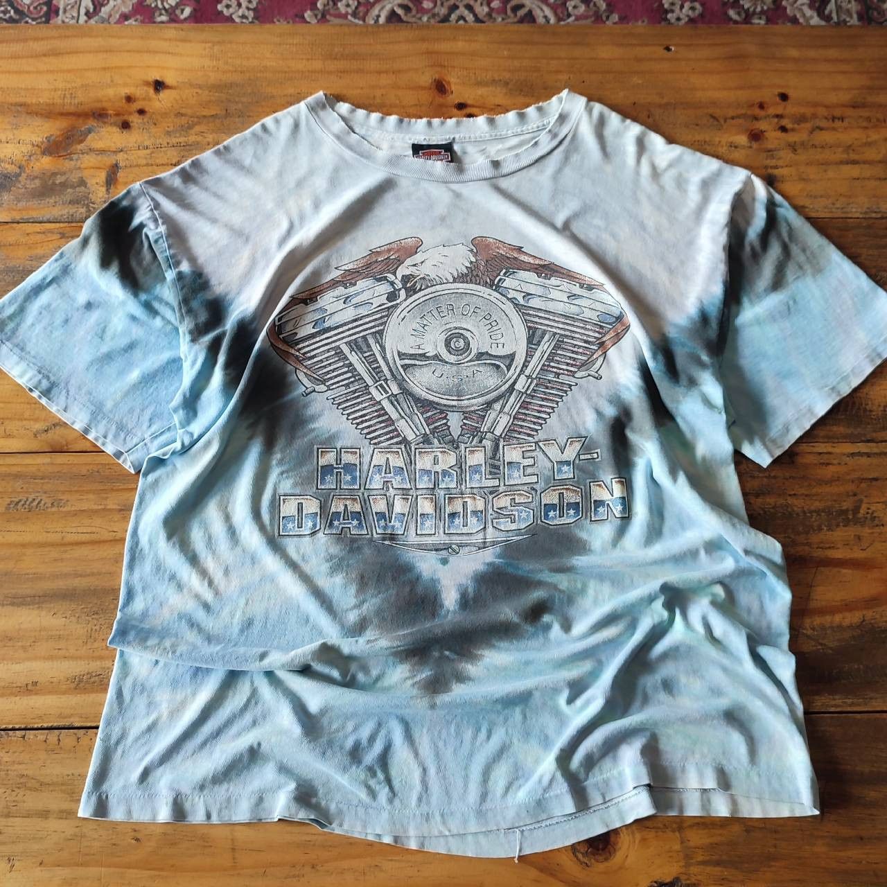 Harley Davidson × Vintage Vintage 1996 Harley Davidson Tie-Dye T-Shirt Size US XL / EU 56 / 4 - 2 Thumbnail