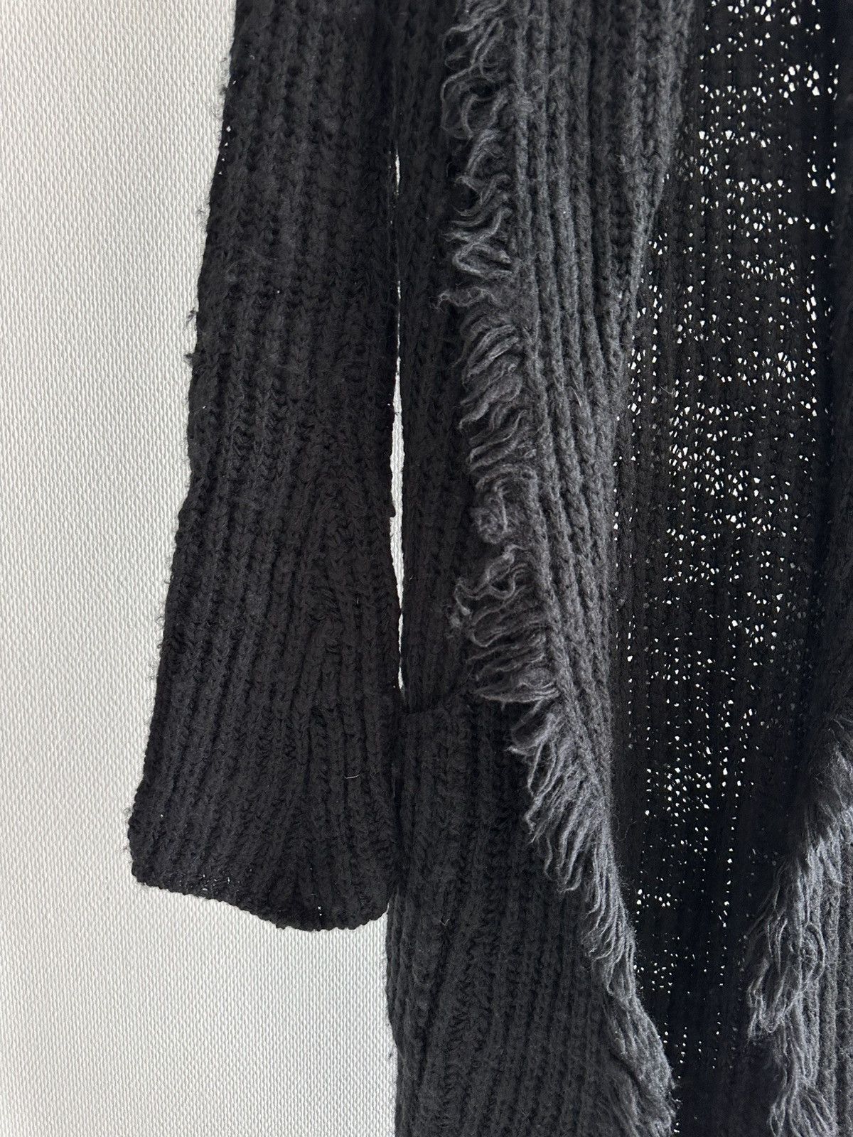 If Six Was Nine If Six Was Nine Maniac Corp Black Wool Open Knit Cardigan Size S / US 4 / IT 40 - 2 Thumbnail