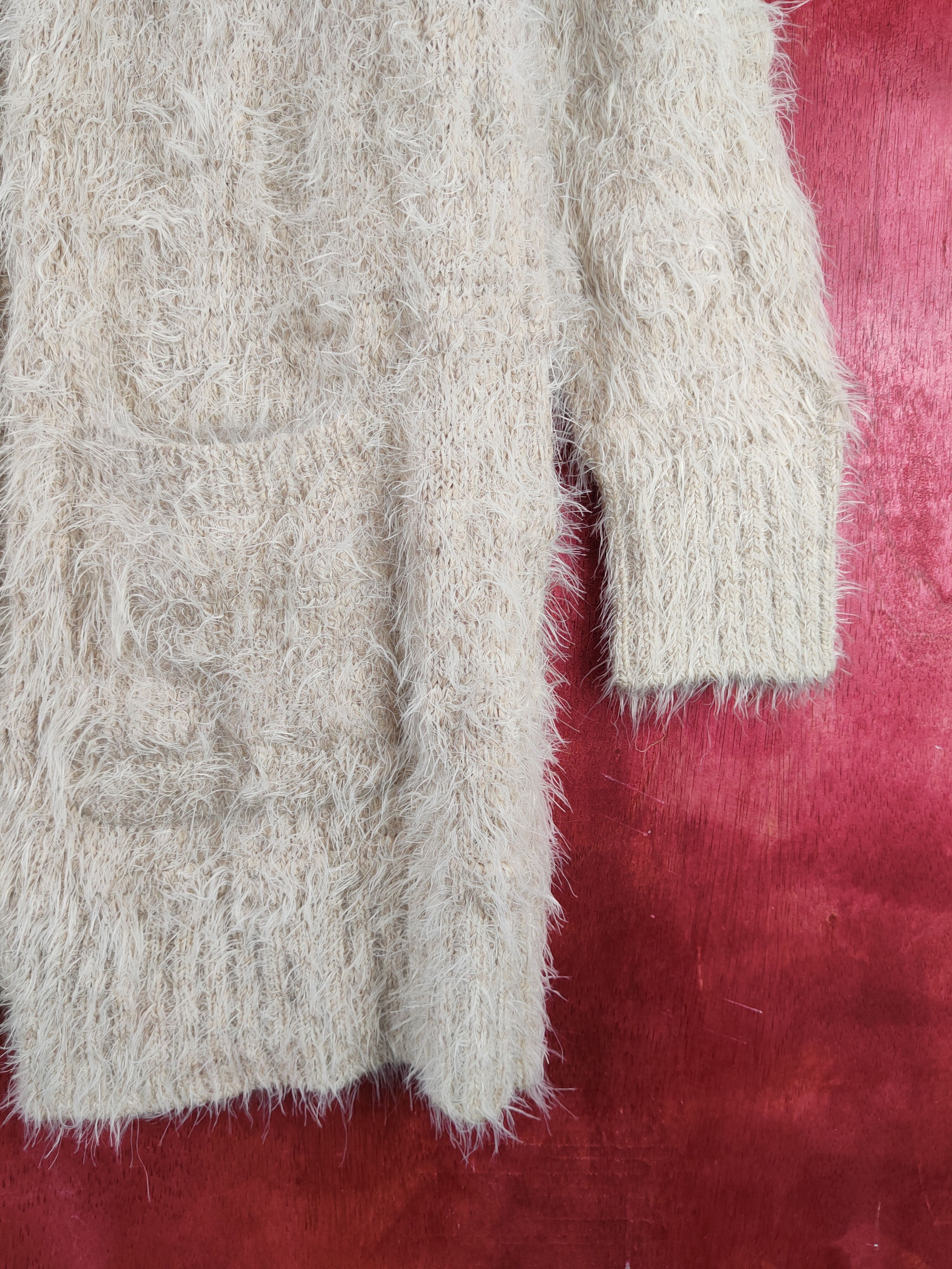 Homespun Knitwear Urban Research Beige Shag Shaggy Fur Mohair Knitwear #S2039 Size L / US 10 / IT 46 - 6 Thumbnail