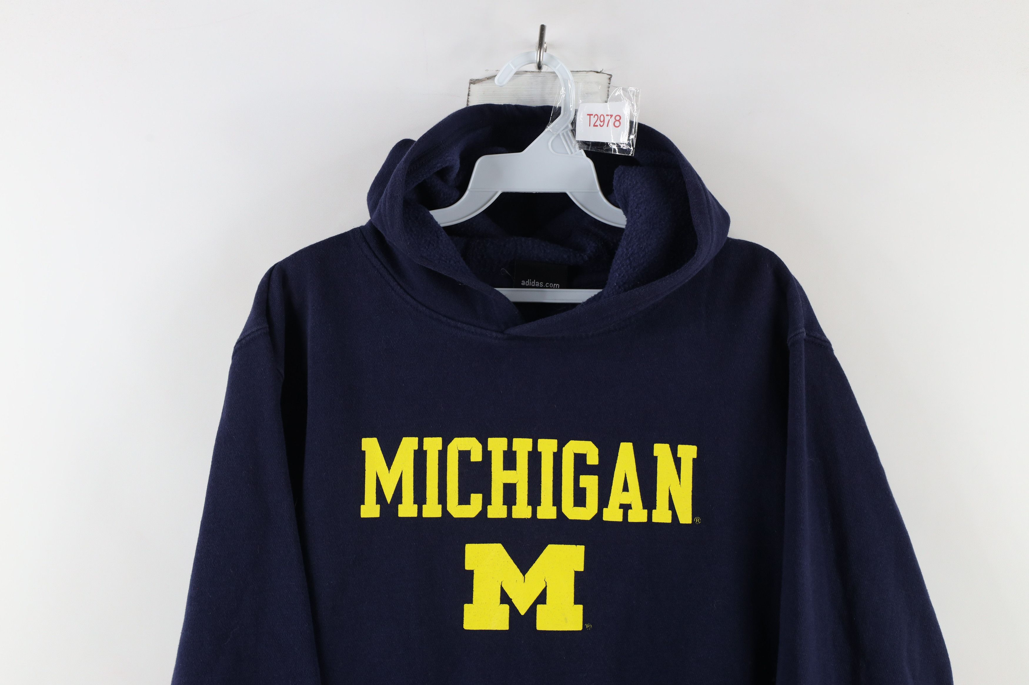 Adidas × Vintage Vintage Adidas University of Michigan Football Hoodie Blue Size M / US 6-8 / IT 42-44 - 2 Thumbnail