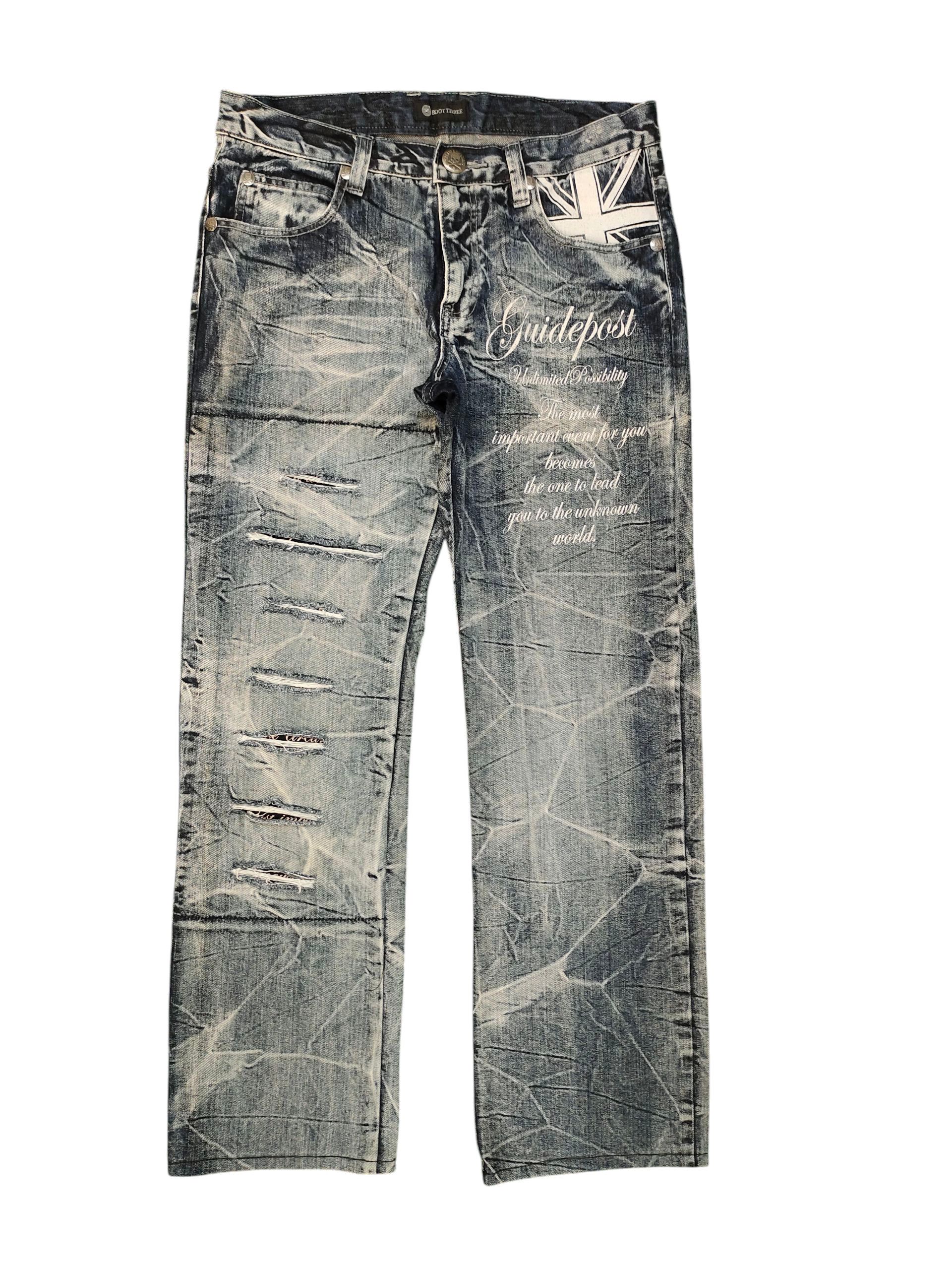 Number (N)ine × Undercover Japanese Brand Root Three Clawmark Distress Denim Jeans Size US 34 / EU 50 - 7 Thumbnail