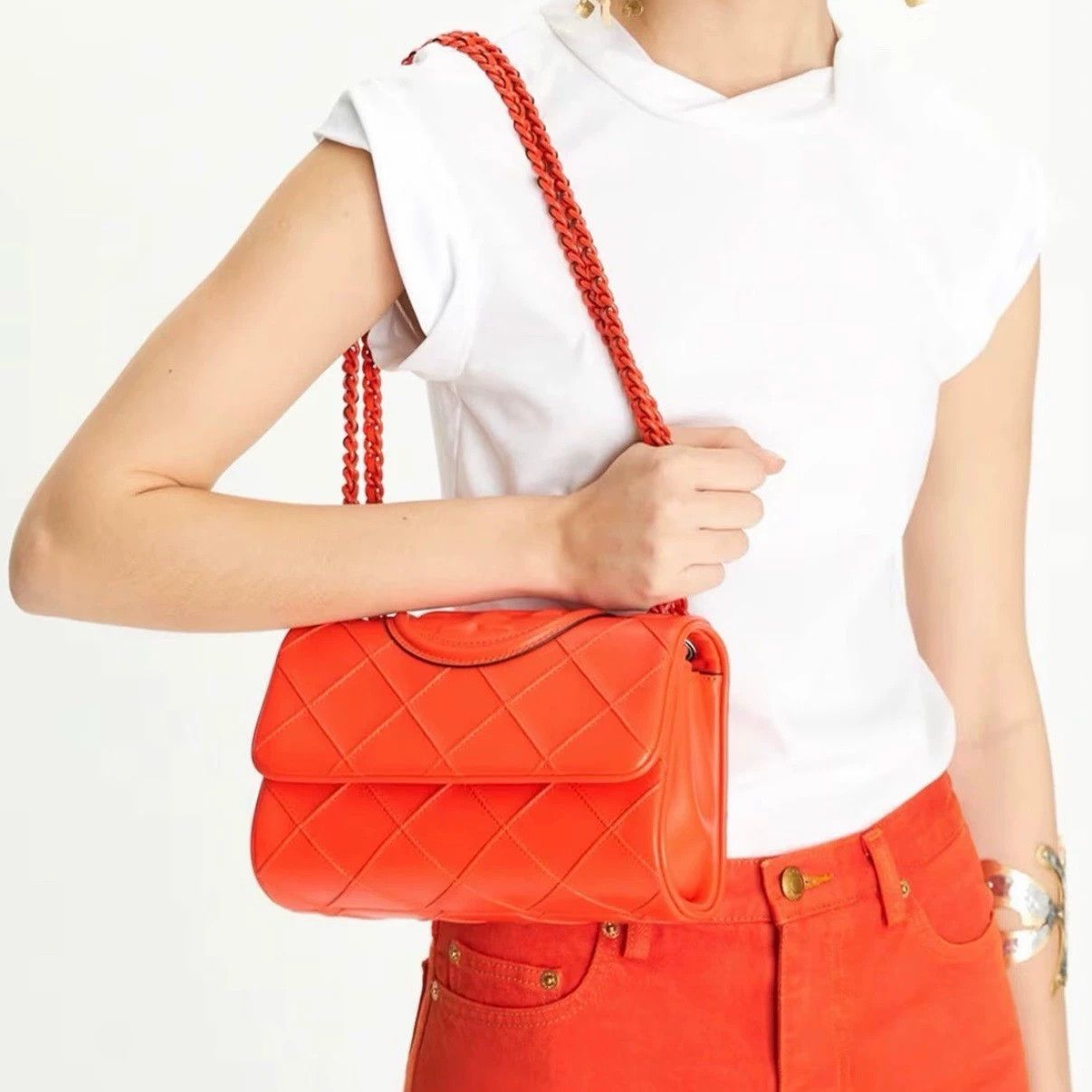 Tory Burch Tory Burch Fleming Red Chain Bag 22x15x8 Size ONE SIZE - 6 Thumbnail