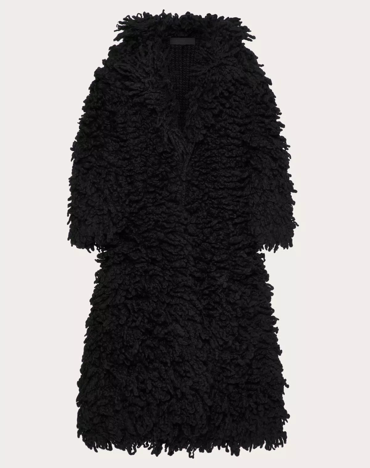 Valentino o1s1wg110426 Wool Knit Coat in Nero Size XL / US 12-14 / IT 48-50 - 1 Thumbnail