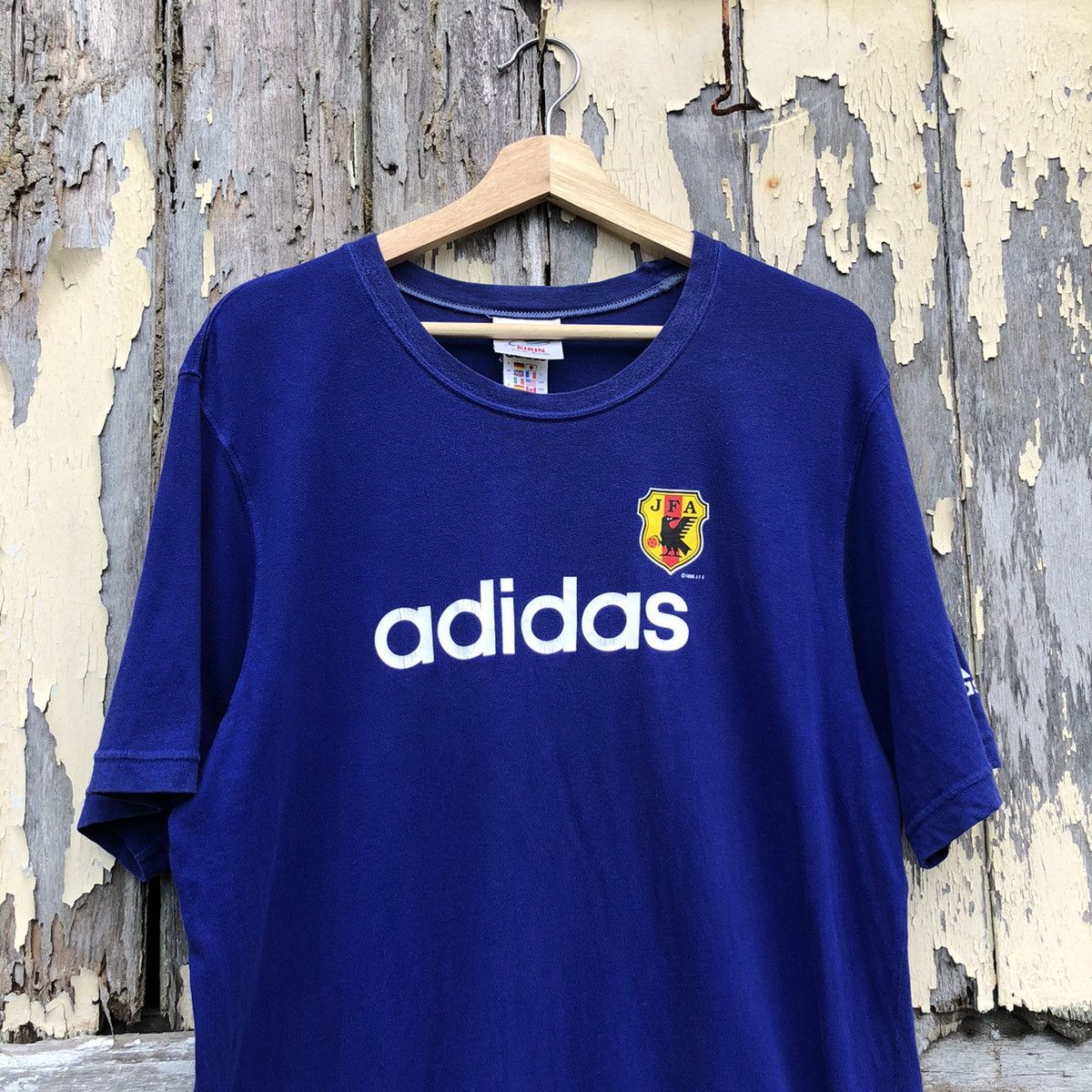 Vintage Vintage y2k Sunfaded Adidas Kirin Tshirt Size US L / EU 52-54 / 3 - 3 Thumbnail