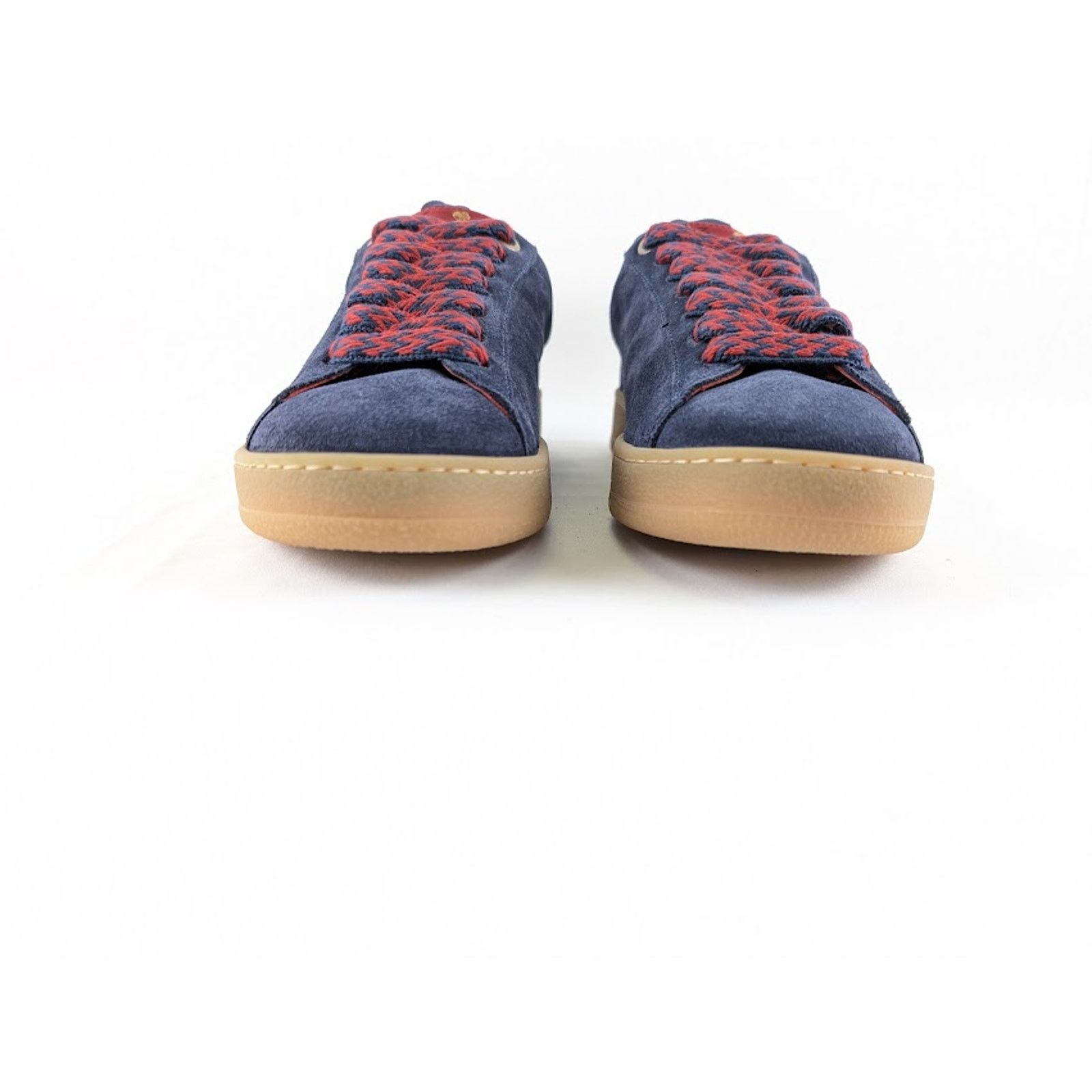 Lanvin o1rshd1 Lite Curb Low Top Sneakers in Navy Blue/Red Size US 10 / EU 43 - 9 Thumbnail