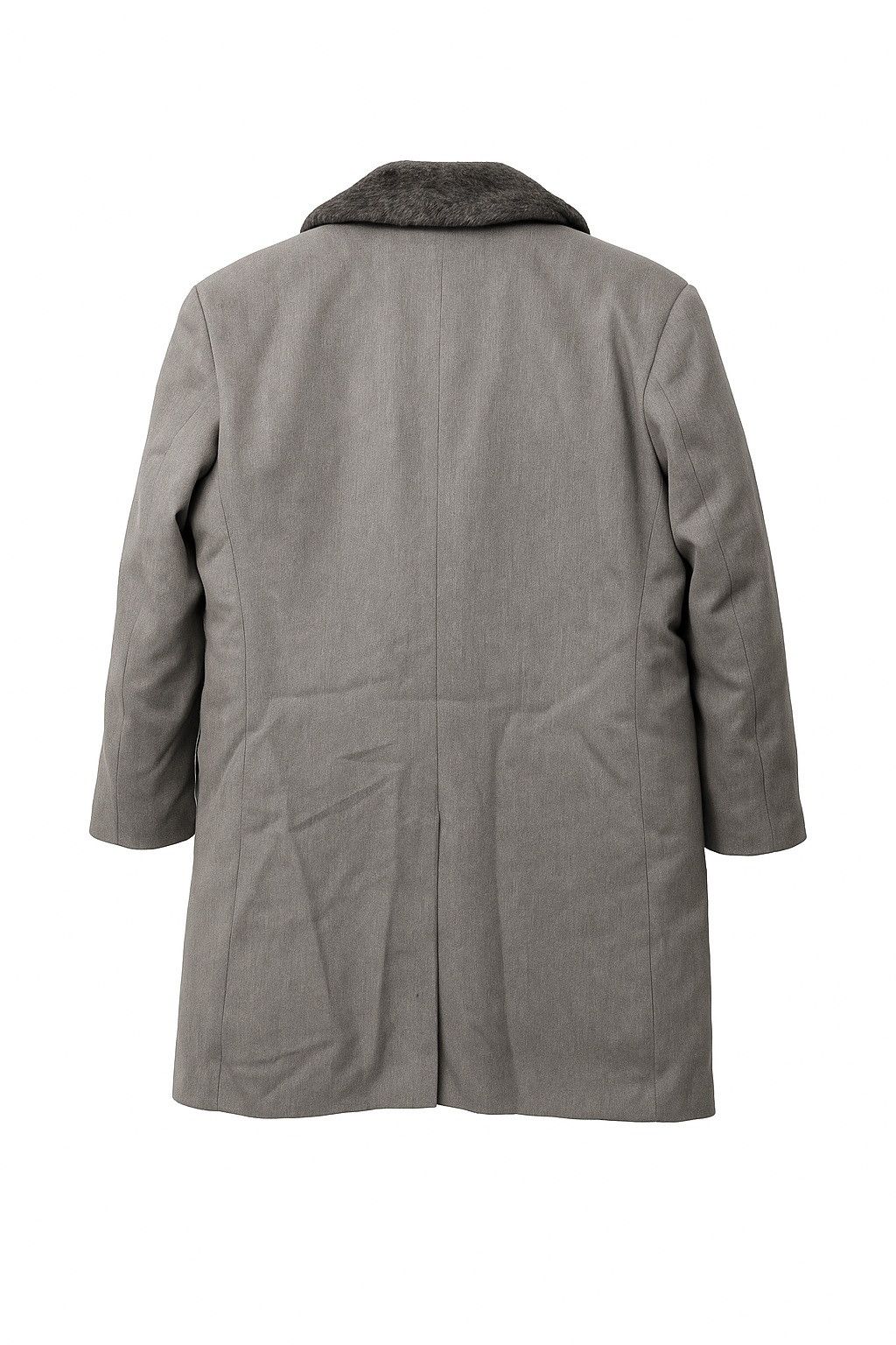 London Fog Vintage 1980s Ash Gray Faux Fur Collar Overcoat Fashionland Size US M / EU 48-50 / 2 - 2 Thumbnail