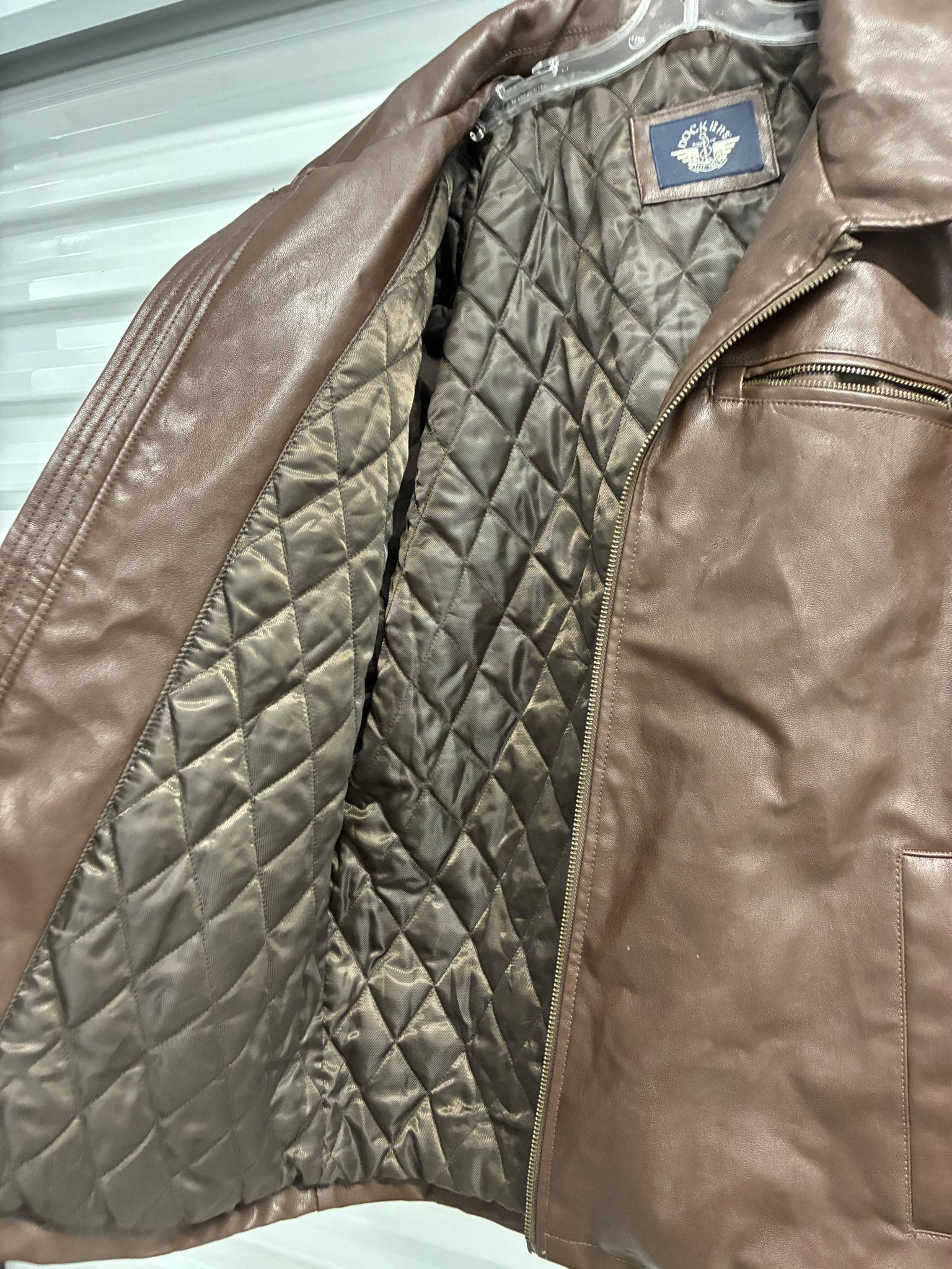 Dockers Dockers Faux Leather Jacket Men XXL Front Zipper Quilted Size US XXL / EU 58 / 5 - 4 Thumbnail
