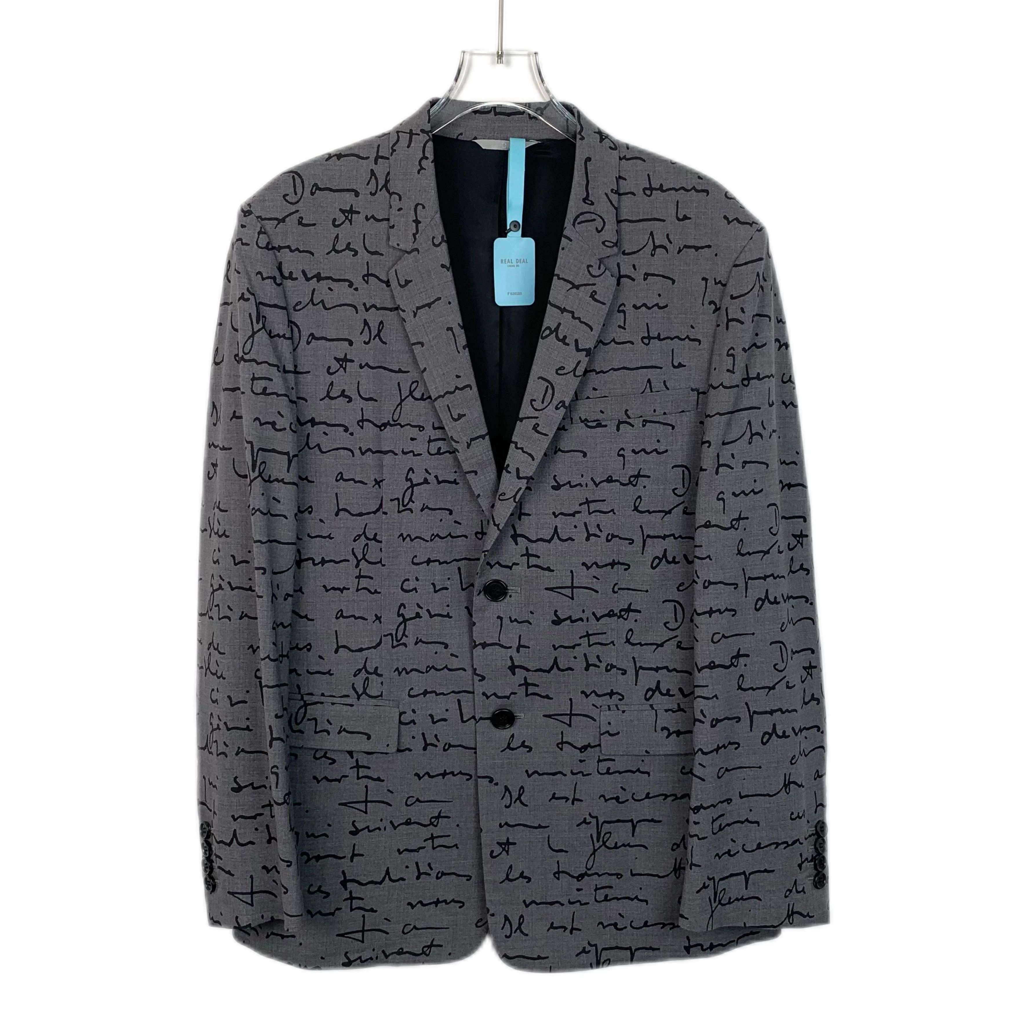 Dior Dior Grey Script Logo Wool V-Neck Blazer Jacket (Size S) Size 46R - 1 Thumbnail