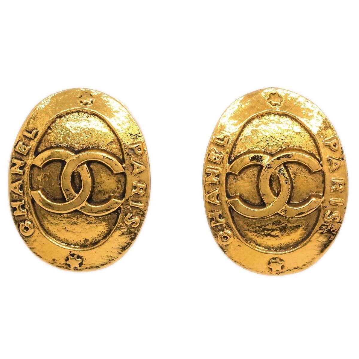 Chanel Chanel Vintage CC Oval Clip-On Earrings Metal Size ONE SIZE - 1 Thumbnail