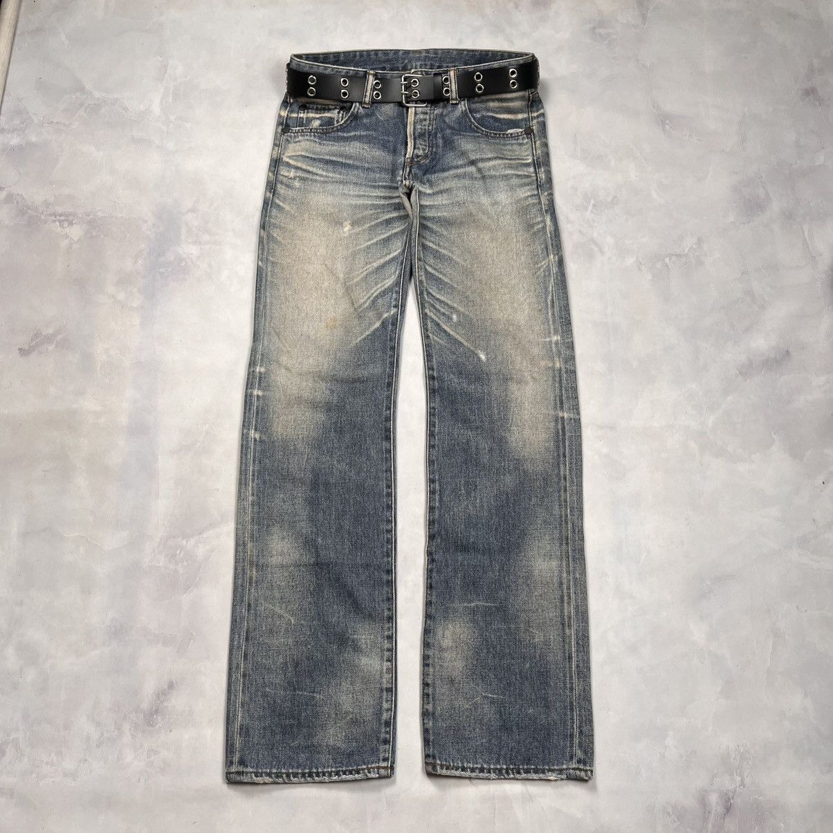 Japanese Brand Vtg Selvedge Denim Pants Buckel Back Stunning Lure Size US 29 - 1 Thumbnail