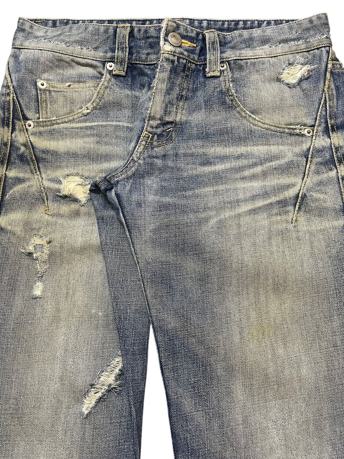 If Six Was Nine Vintage Japanese Brand Faded Wash Style Distress Flare Jeans Size US 30 / EU 46 - 4 Thumbnail