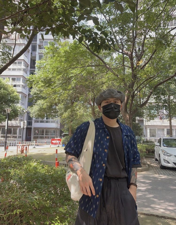 Visvim Visvim Free Edge Shirt S/S Kasuri 22SS Natural dyed  