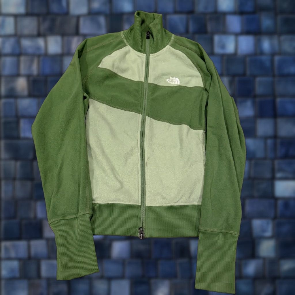 The North Face The North Face Womens Medium Full Zip Fleece Jacket Green Color block Logo Jacket Size M / US 6-8 / IT 42-44 - 1 Thumbnail