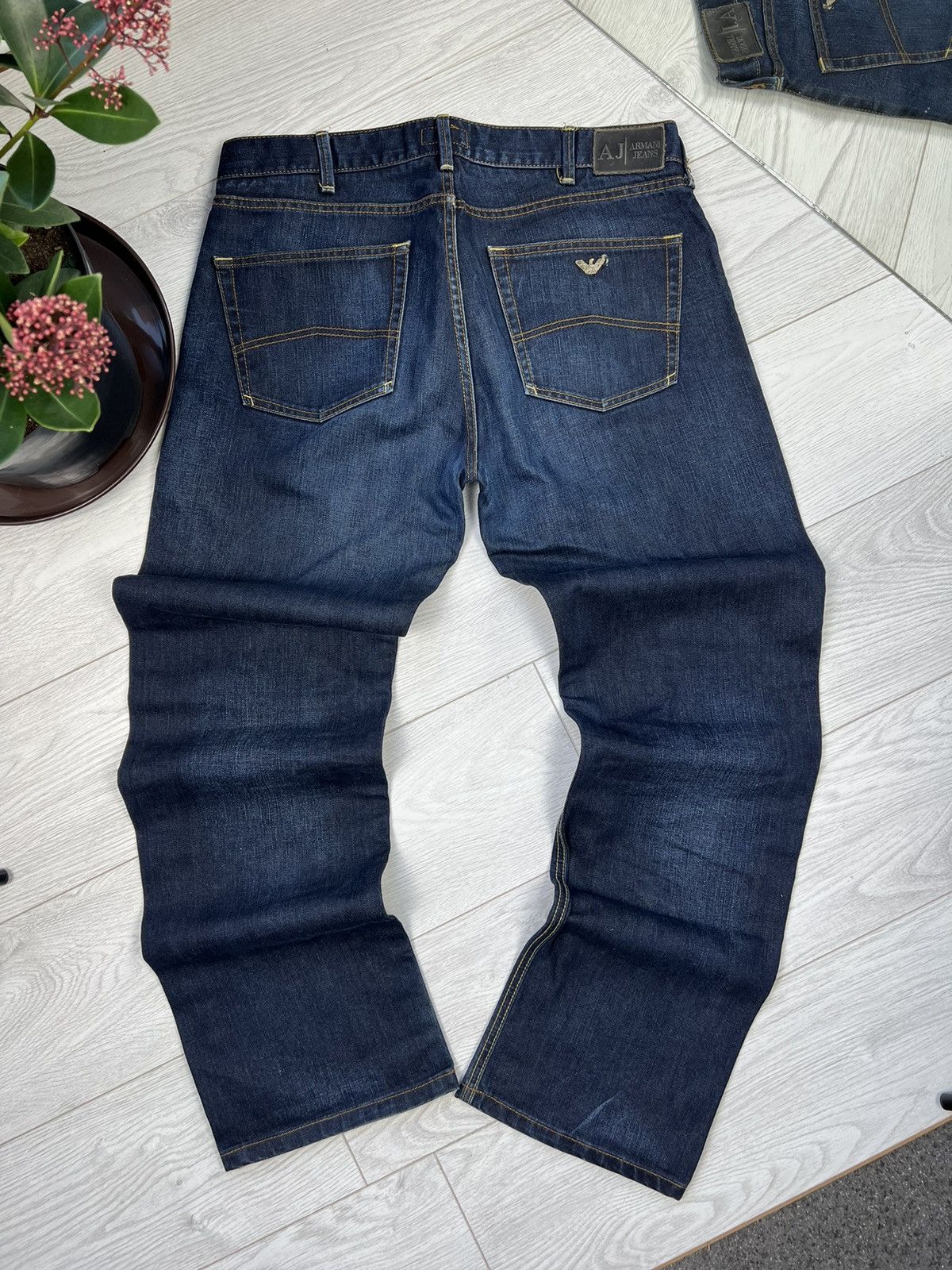 Armani × Vintage Vintage Y2K Armani Jeans Washed denim pants Size US 34 / EU 50 - 1 Thumbnail