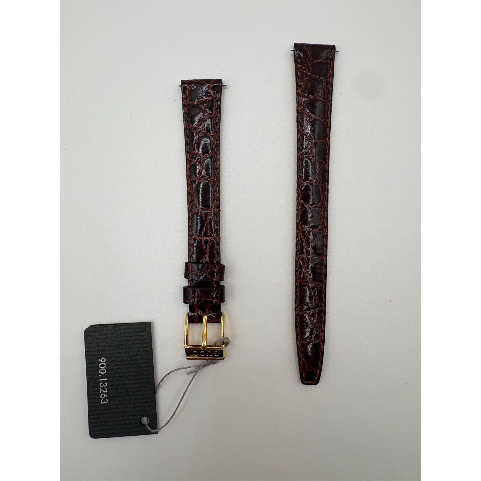 Gucci NOS Vintage Gucci 13mm Brown Croco Leather Watch Strap Size ONE SIZE - 5 Thumbnail