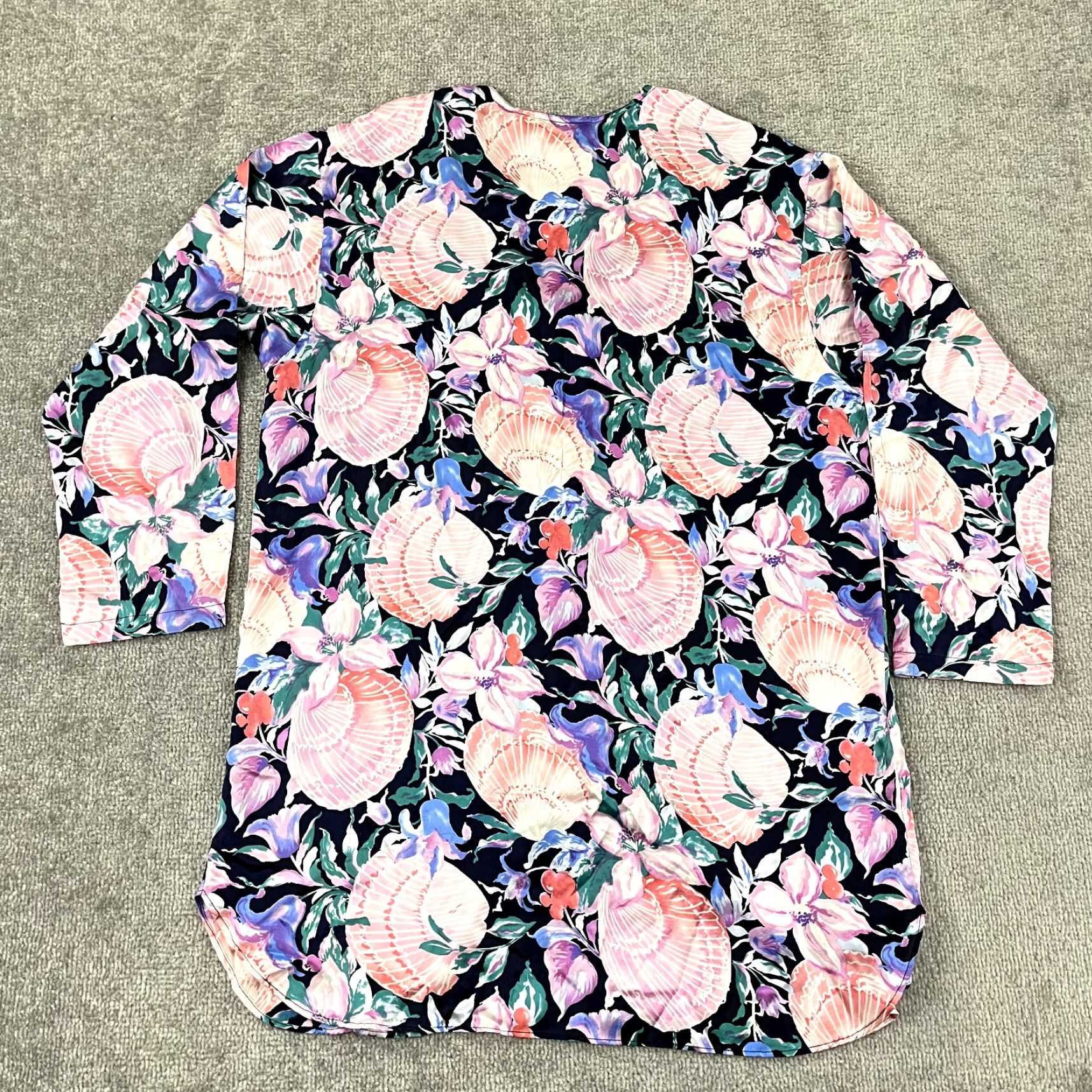 Victoria's Secret Victoria's Secret Shirt Women Medium Silk Floral Shell Tunic Lingerie Nightgown Multicolor V-Neck Button-Up Womens Size M / US 6-8 / IT 42-44 - 6 Thumbnail