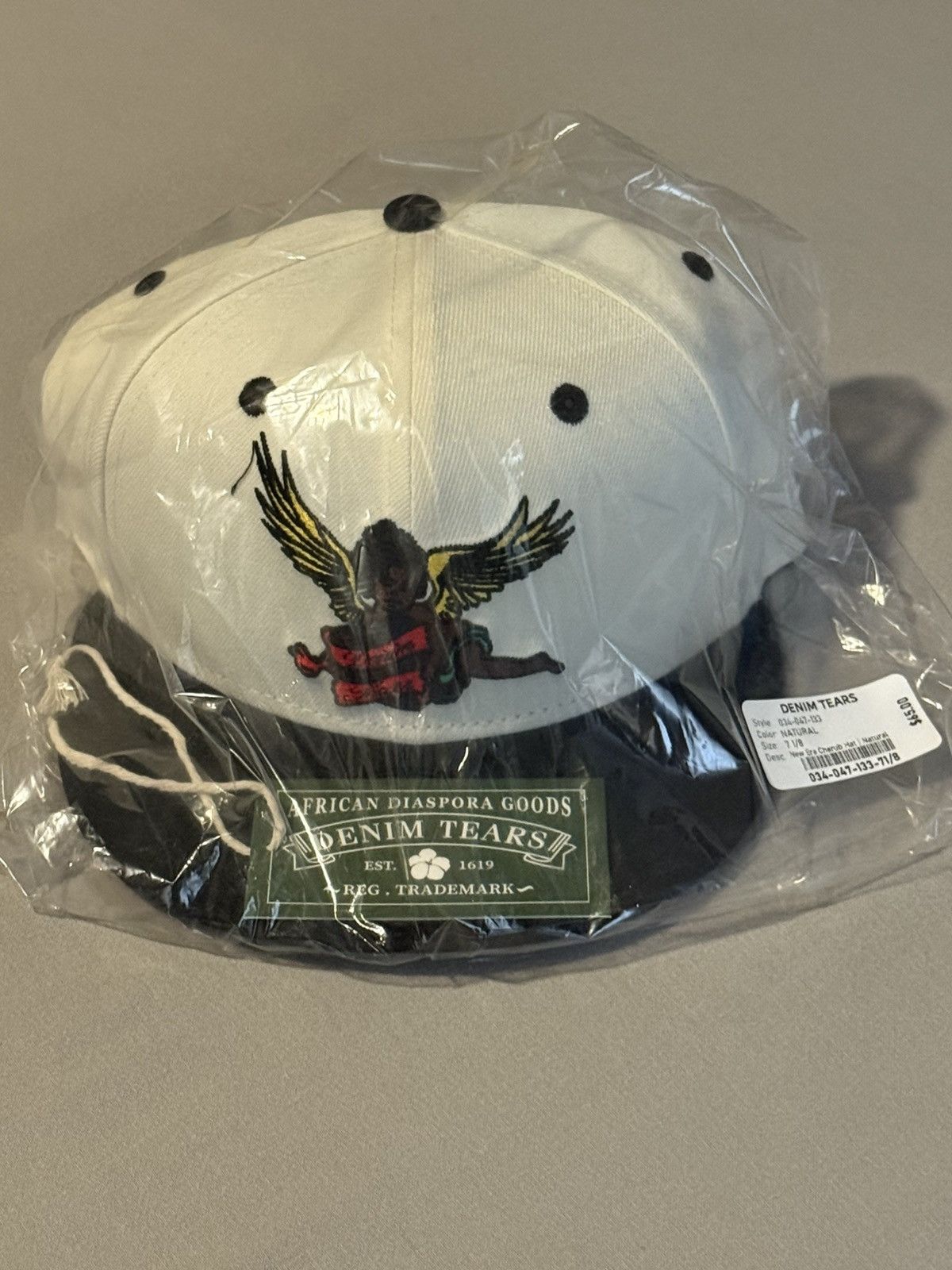 DENIM TEARS × New Era Denim Tears Black Cherub New Era Fitted Hat Cap Sealed DS Size ONE SIZE - 2 Thumbnail