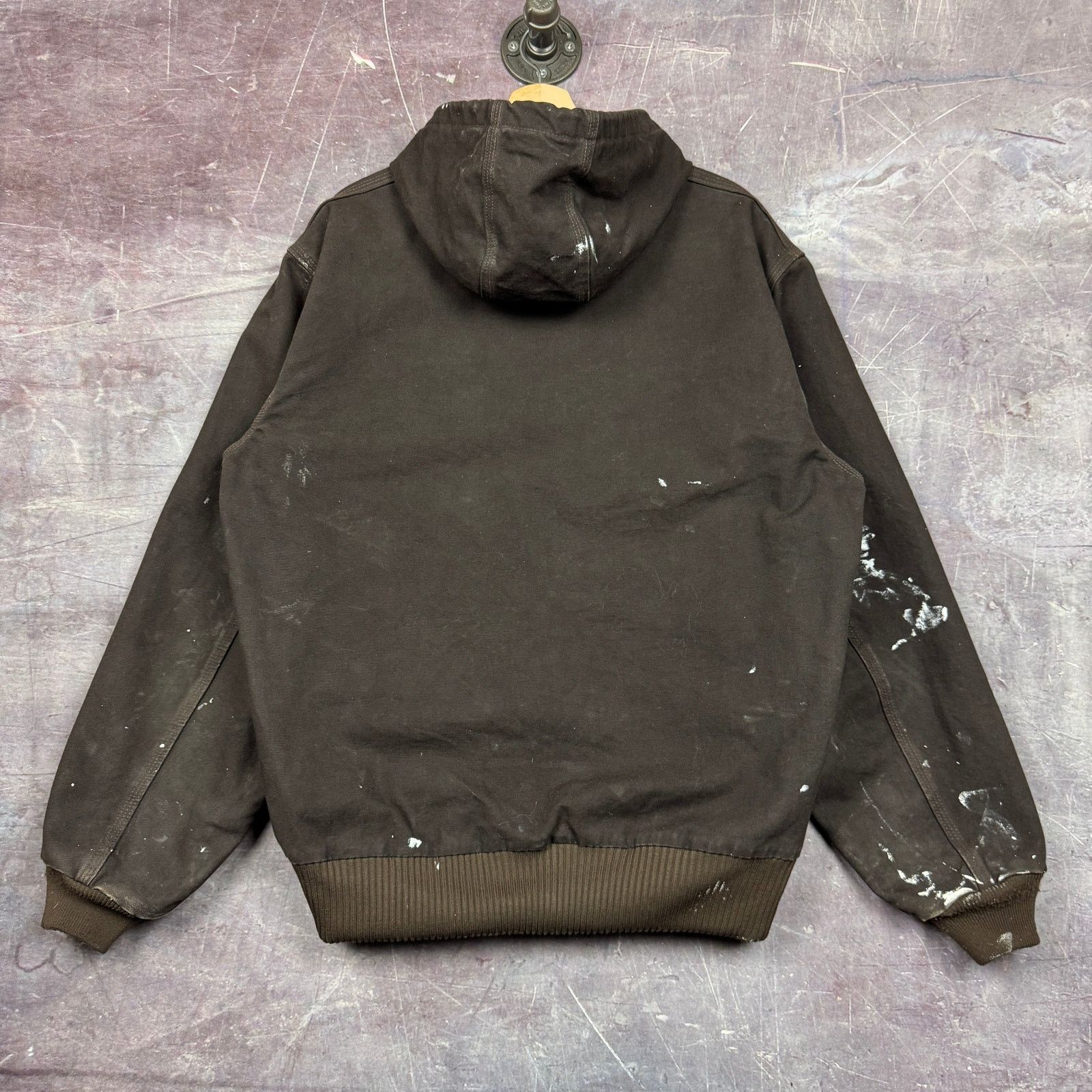 Carhartt × Vintage 90s Mocha Brown Painter Carhartt Hooded Work Jacket XL 2385 Size US XL / EU 56 / 4 - 2 Thumbnail