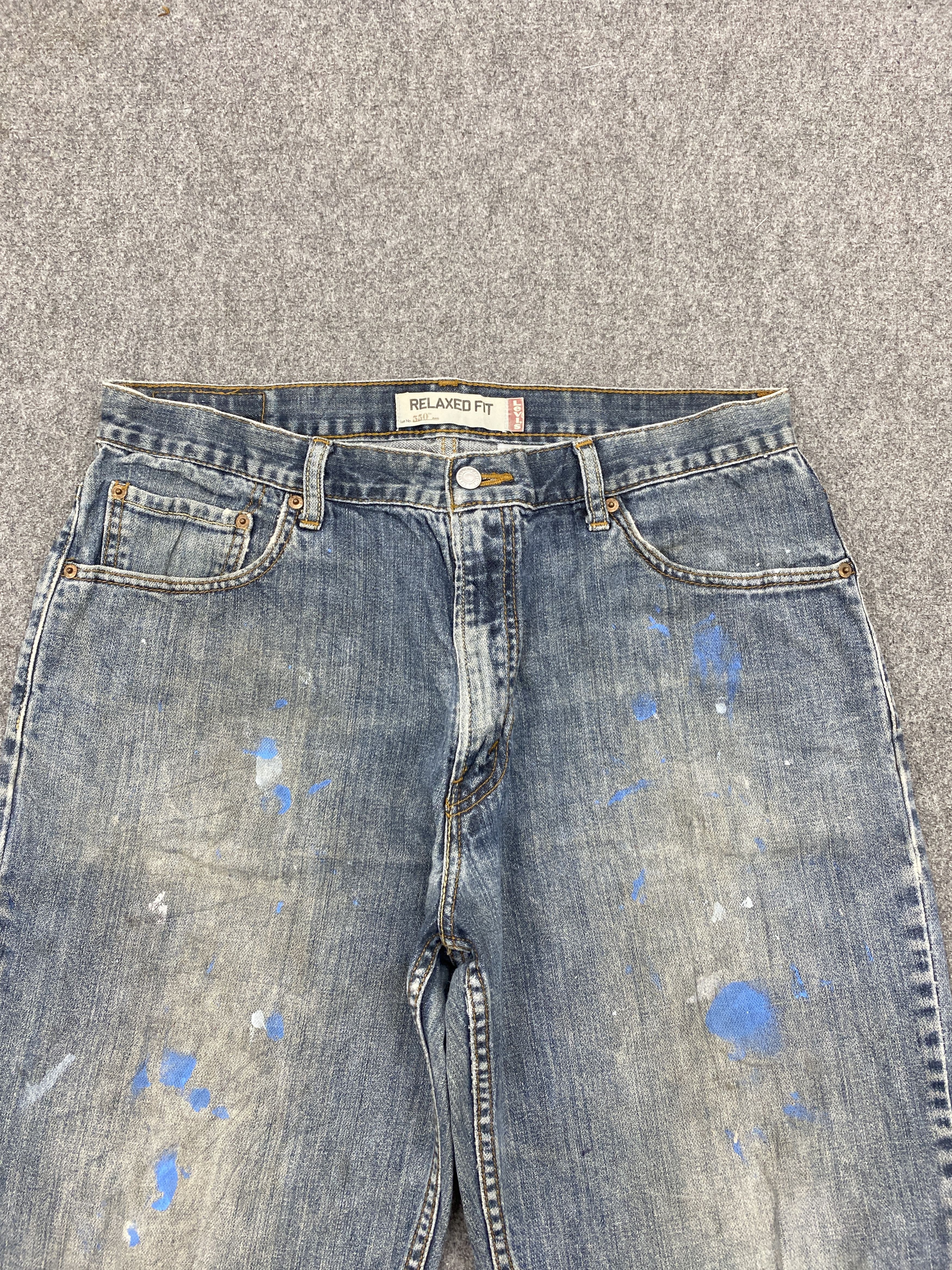 Levi's Distressed Vintage Levi's 550 Splatter Paint Jeans DP2686 Size US 35 - 2 Thumbnail