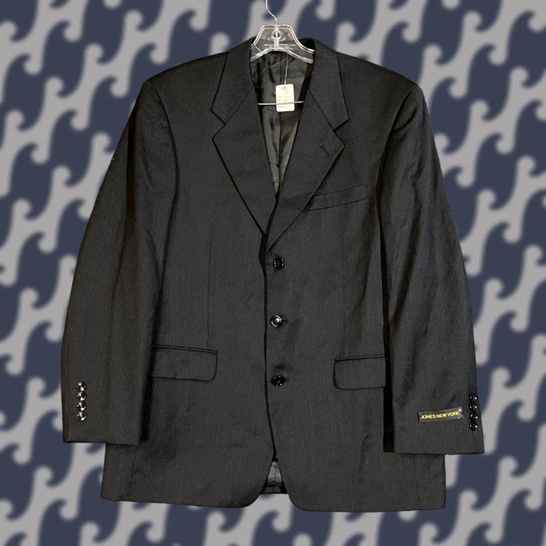 Jones New York NWT Jones New York Strawbridges Black Button Up Blazer Men's 40R Regular Black Mens Blazer Sport Coat Size 40R - 1 Thumbnail