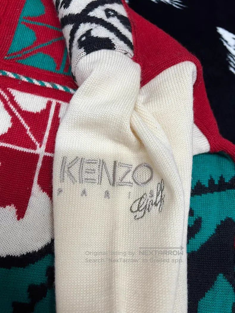 Kenzo Kenzo Christmas Fair Isle Red and Green Knit 100% Wool Size L / US 10 / IT 46 - 5 Thumbnail