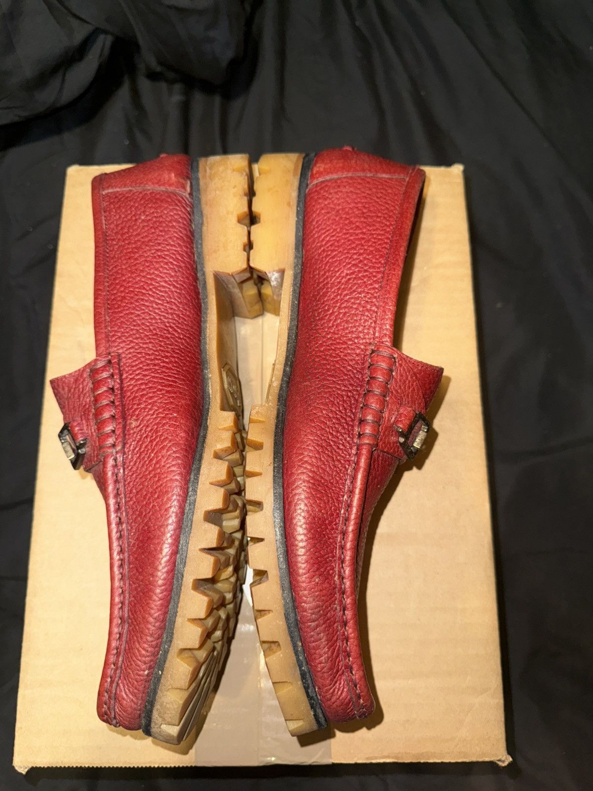 Gucci Gucci Red horsebit Leather Loafers m9 vibram sole Size US 9 / EU 42 - 7 Thumbnail