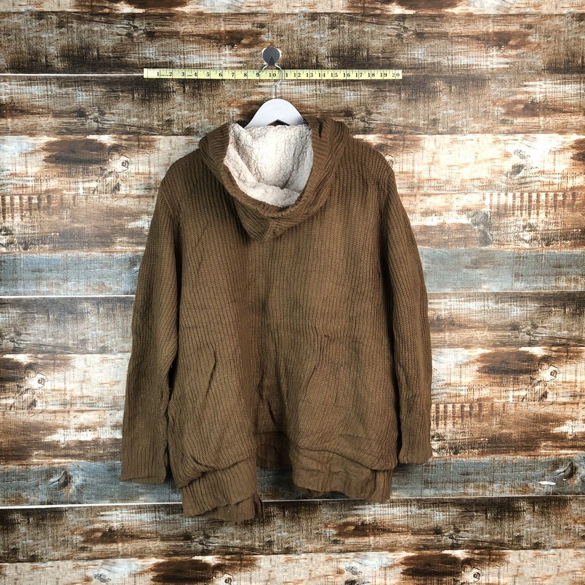 Homespun Knitwear Sugar Spoon Brown vintage japan Cardigan Hoodie #A2352 Size US L / EU 52-54 / 3 - 12 Thumbnail