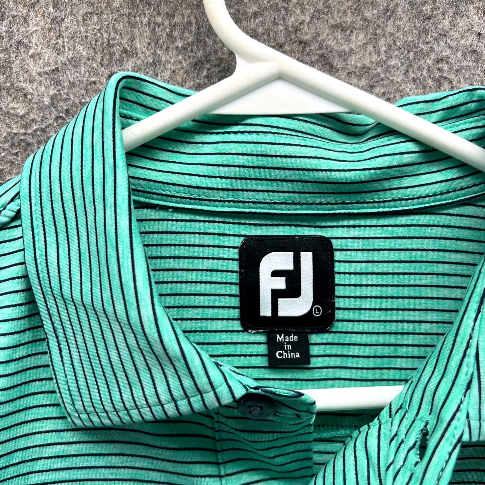 Footjoy FootJoy Polo Shirt Mens Large Green Stripes Preppy Golf RH Country Club Stretch Size US L / EU 52-54 / 3 - 6 Thumbnail