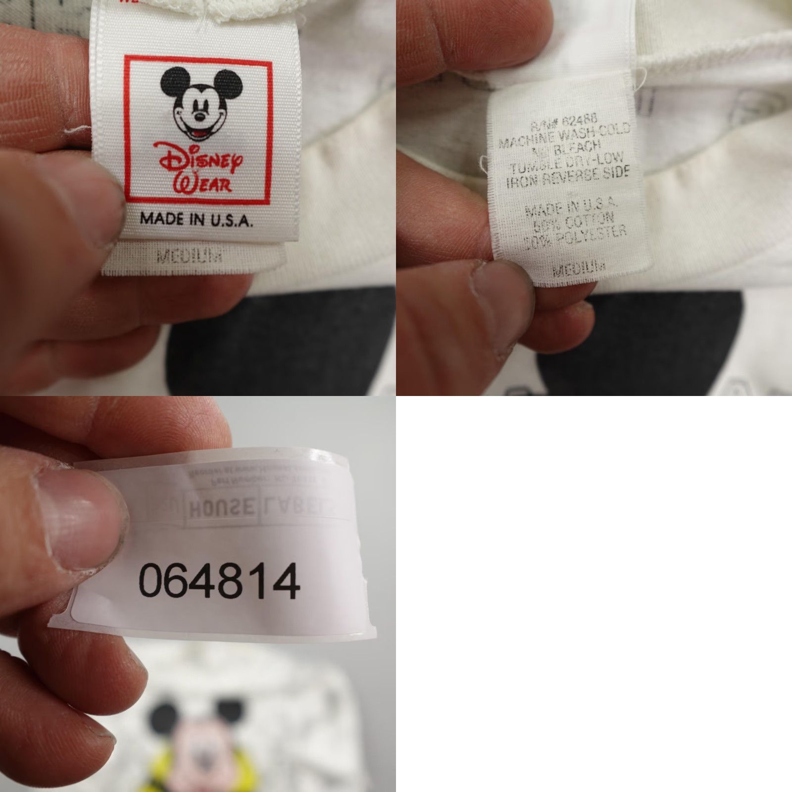 Disney VINTAGE Disney Shirt Mens Medium Mickey Mouse White All Over Print AOP USA 90s Size US M / EU 48-50 / 2 - 8 Thumbnail