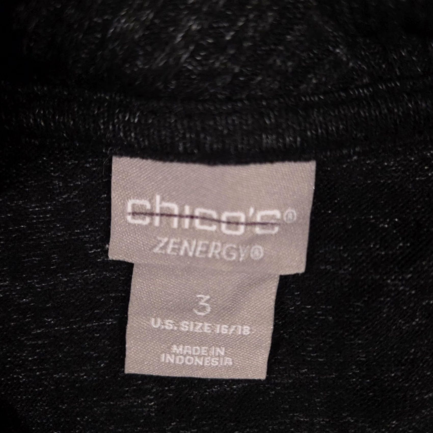 Vintage Chico'S Cardigan Sweater Womens 16/18 Black Open Front Knit Pockets Zenergy Size XXL / US 16-18 / IT 52-54 - 5 Thumbnail