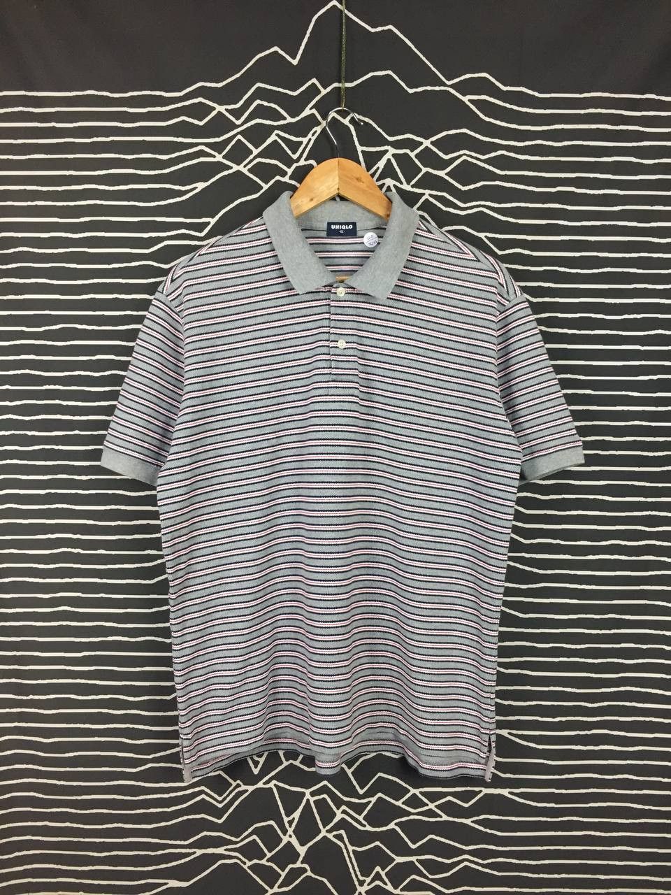 Japanese Brand × Uniqlo Vtg Uniqlo Casual Essential Striped Polo Tee Size US XL / EU 56 / 4 - 1 Thumbnail