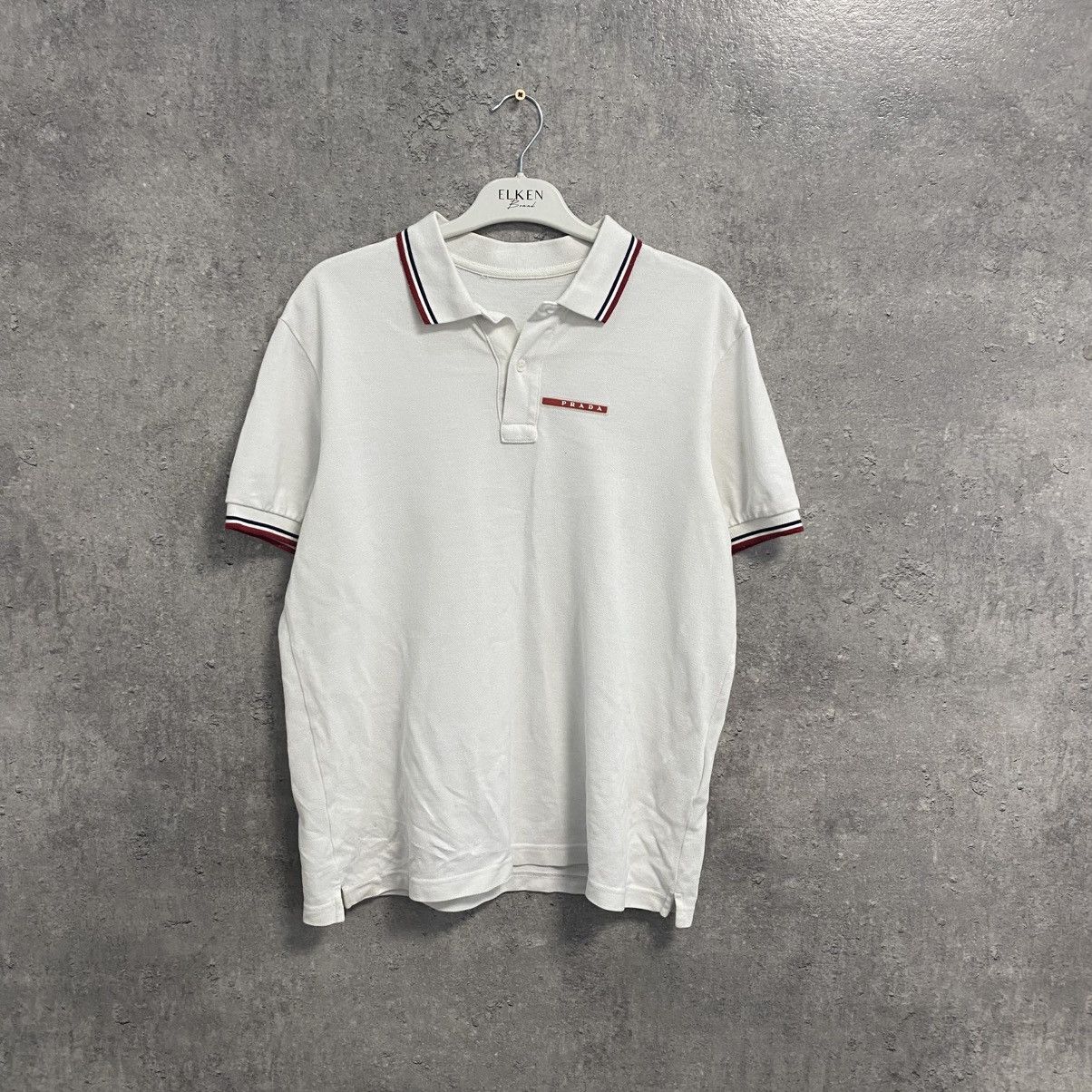 Prada Prada polo shirt men white red tab Size US M / EU 48-50 / 2 - 1 Thumbnail
