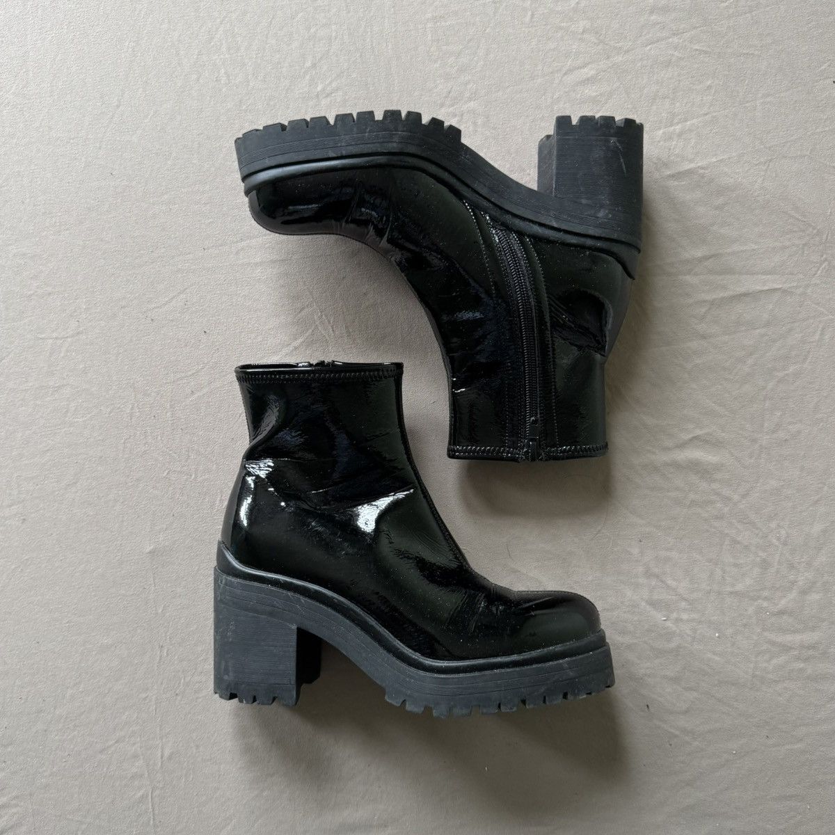 Jeffrey Campbell Crinkle Patent TACKED BOOTIE