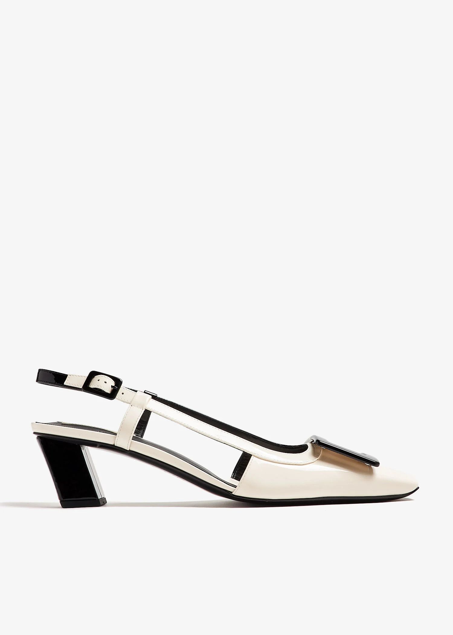 Roger Vivier o1s22i1n0325 Two-tone Patent Leather Slingback Pumps Size US 7 / IT 37 - 1 Thumbnail