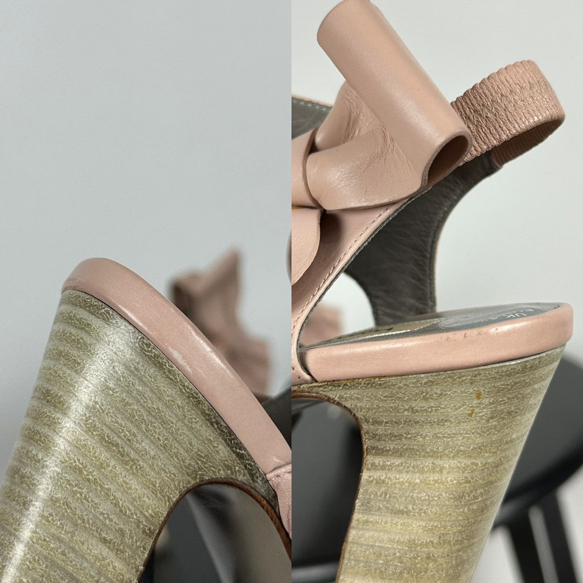 Valentino Valentino Garavani Pink Leather Bow Heel Sandals Platform Size US 7.5 / IT 37.5 - 25 Thumbnail