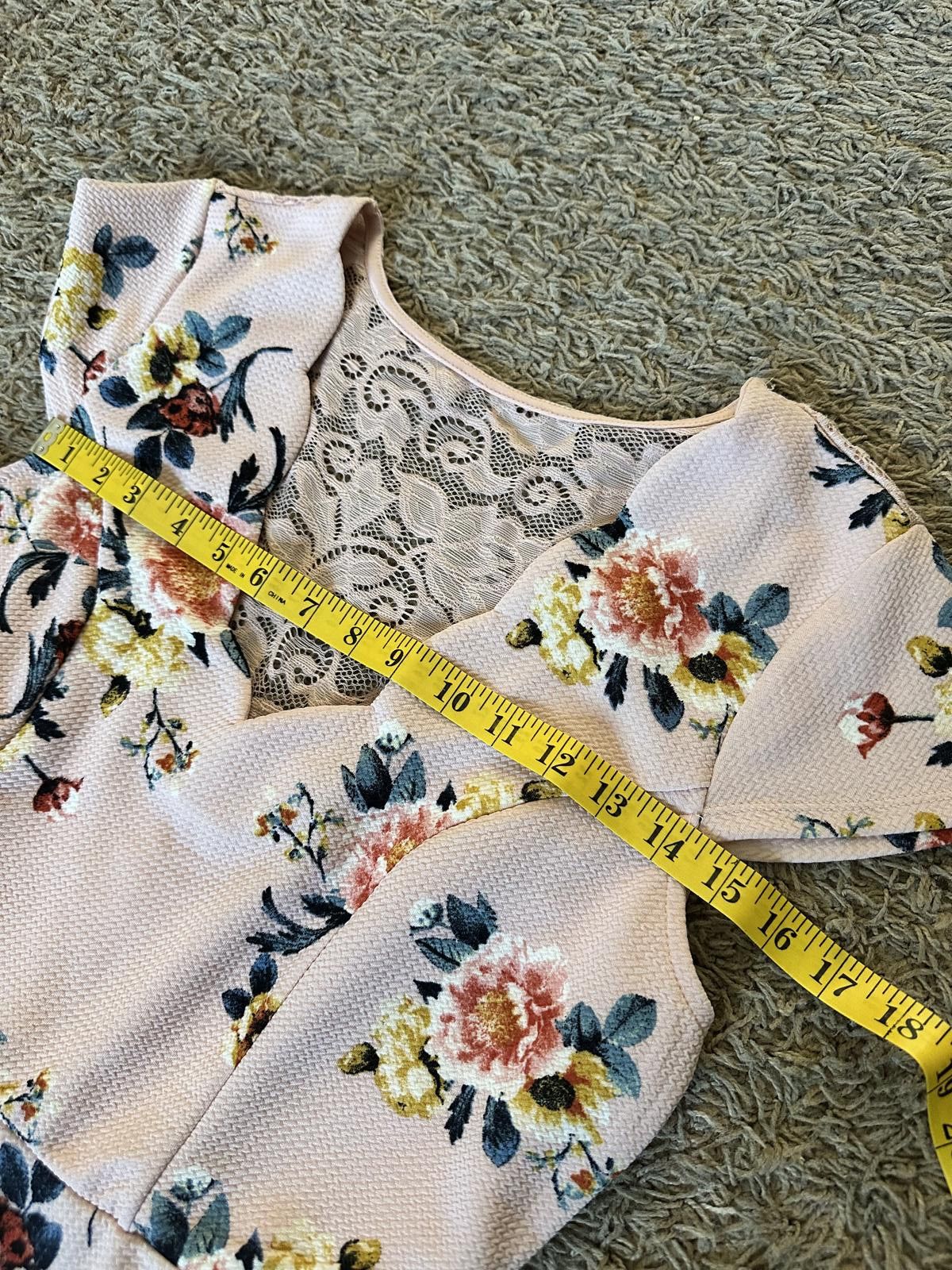 Designer Three Pink Hearts Floral Lace-Back Dress - XL Size XL / US 12-14 / IT 48-50 - 7 Thumbnail