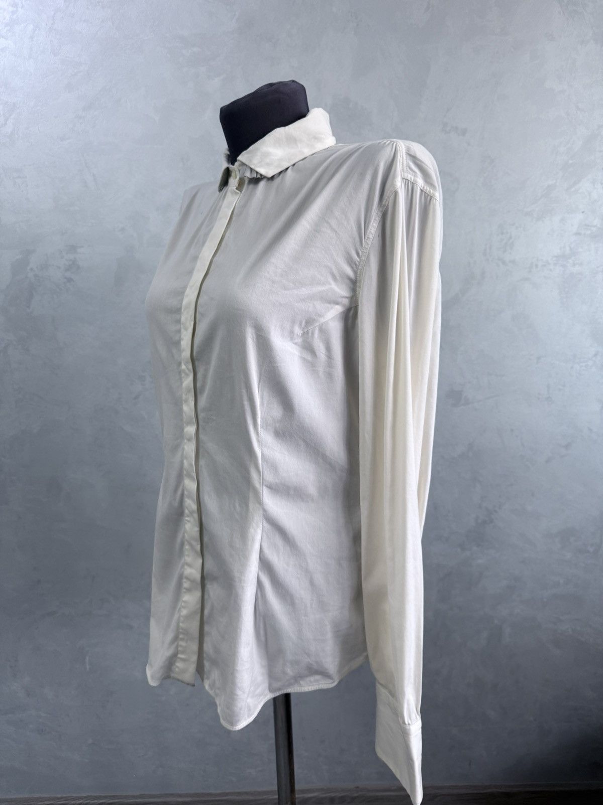 Brunello Cucinelli Brunello Cucinelli Botton Up Shirt Blouse Women’s White Size M / US 6-8 / IT 42-44 - 4 Thumbnail
