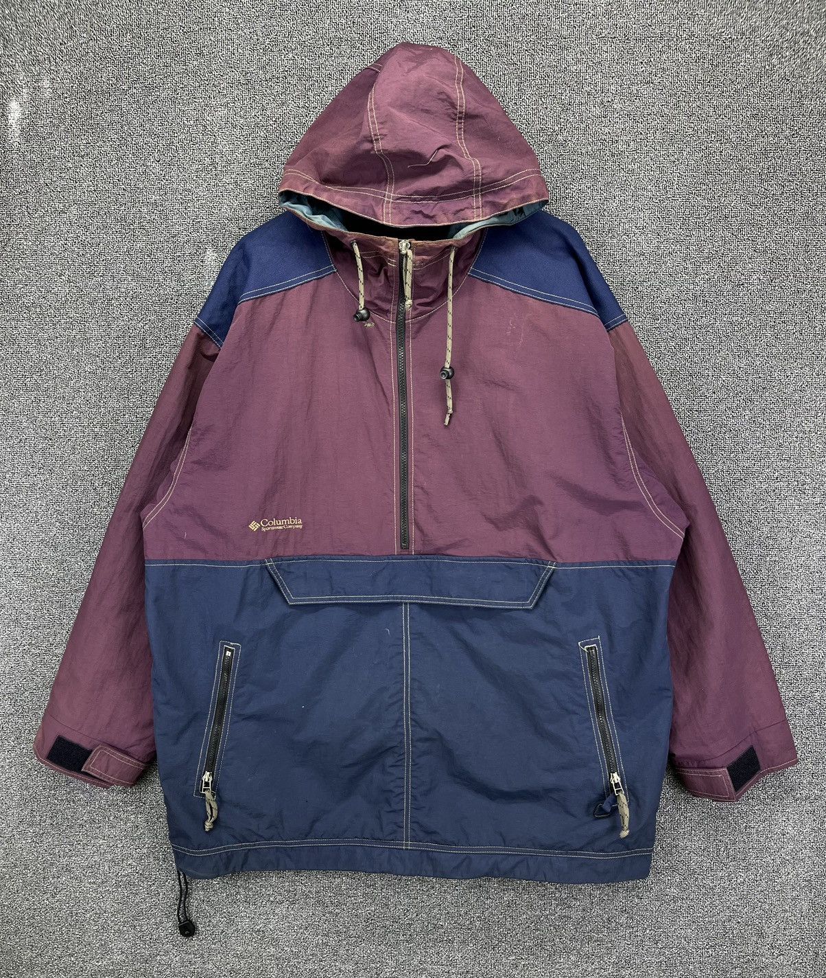 Columbia × Vintage Vintage Columbia Rare Hooded Half Zipper Anorak Size US L / EU 52-54 / 3 - 1 Thumbnail