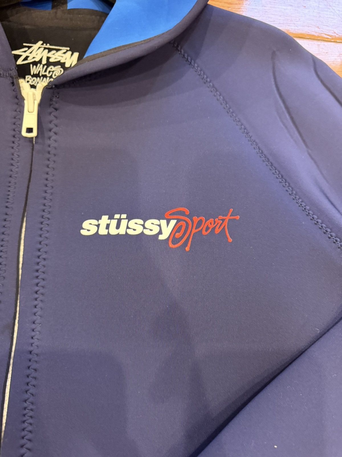 Stussy × Wales Bonner Stussy x Wales bonner neoprene hoodie navy Size US M / EU 48-50 / 2 - 3 Thumbnail