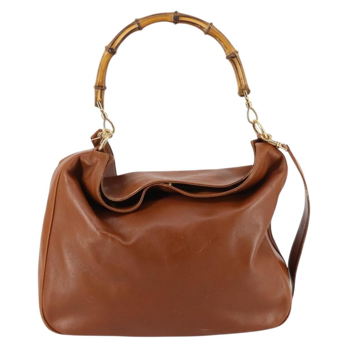 Gucci GUCCI Bamboo Shoulder Bag Leather Brown Gold 001 1781 001 Size ONE SIZE - 3 Thumbnail