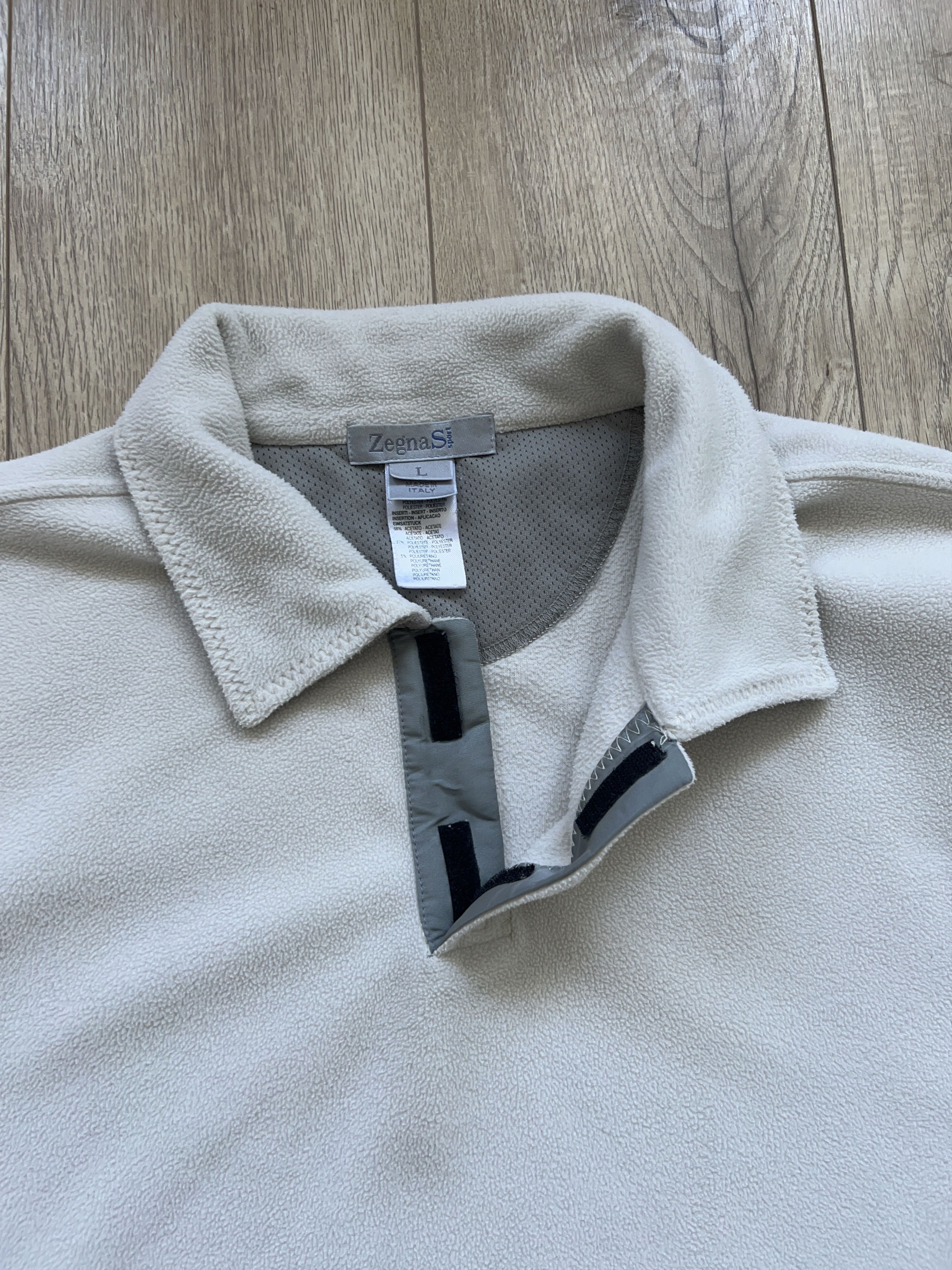 Ermenegildo Zegna Mens Fleece Polyester Polo Style Pullover Sweater Size L Size US L / EU 52-54 / 3 - 4 Thumbnail