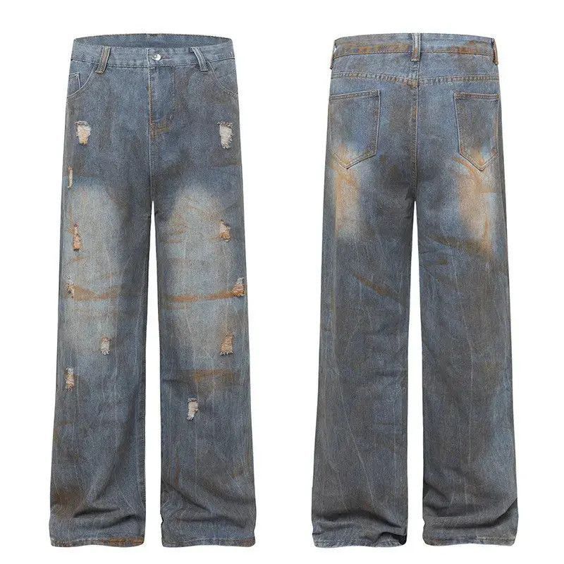 Japanese Brand Retro loose straight leg wide leg jeans Size US 32 / EU 48 - 5 Thumbnail
