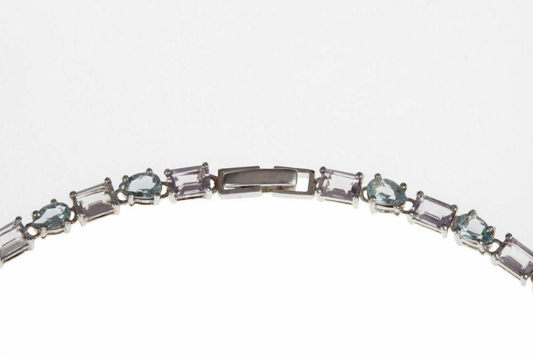 Handmade Blue Topaz and Amethyst Eternity Necklace Size ONE SIZE - 4 Thumbnail